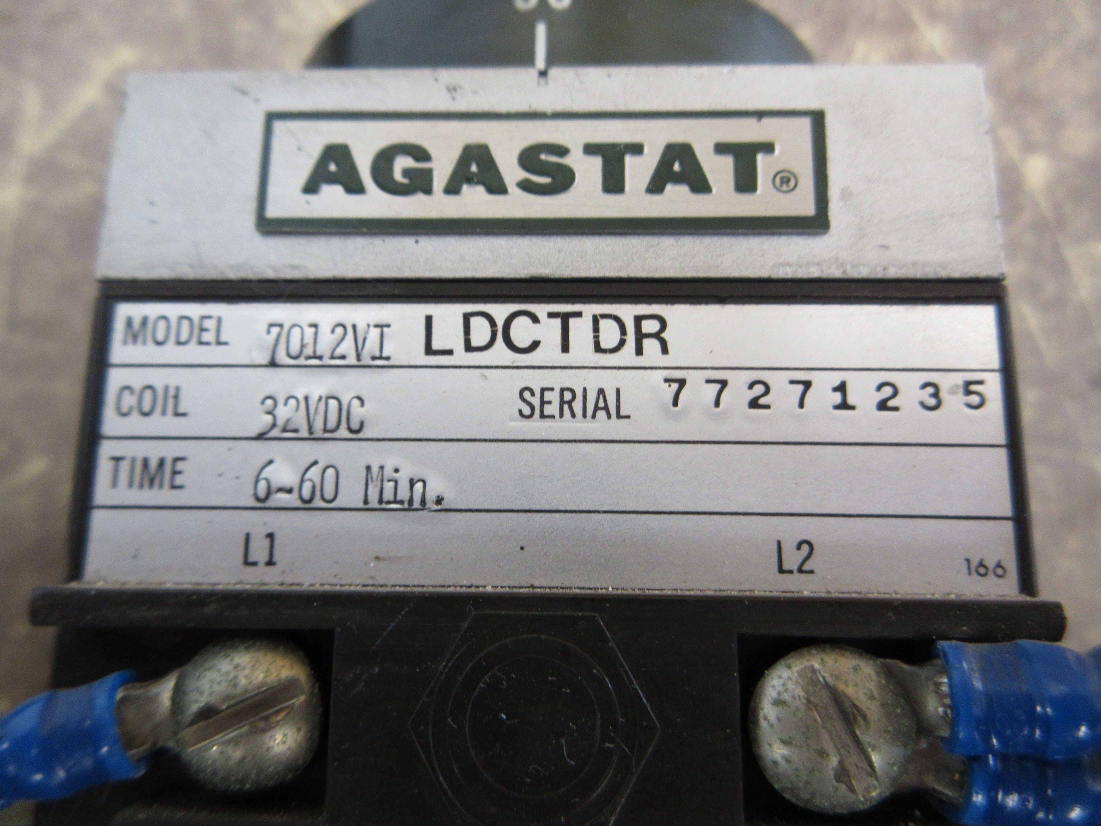 Agastat Timer 7012VI LDCTDR 32VDC Coil Time: 6-60 Min. Used