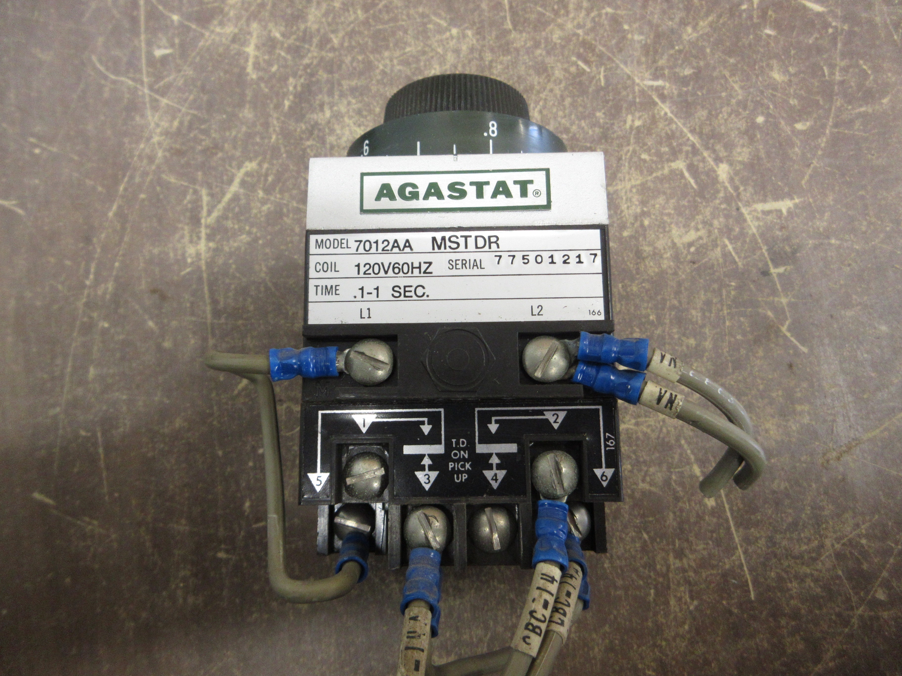 Agastat Timer 7012AA MSTDR 120V Coil Time: 0.1-1 Sec Used