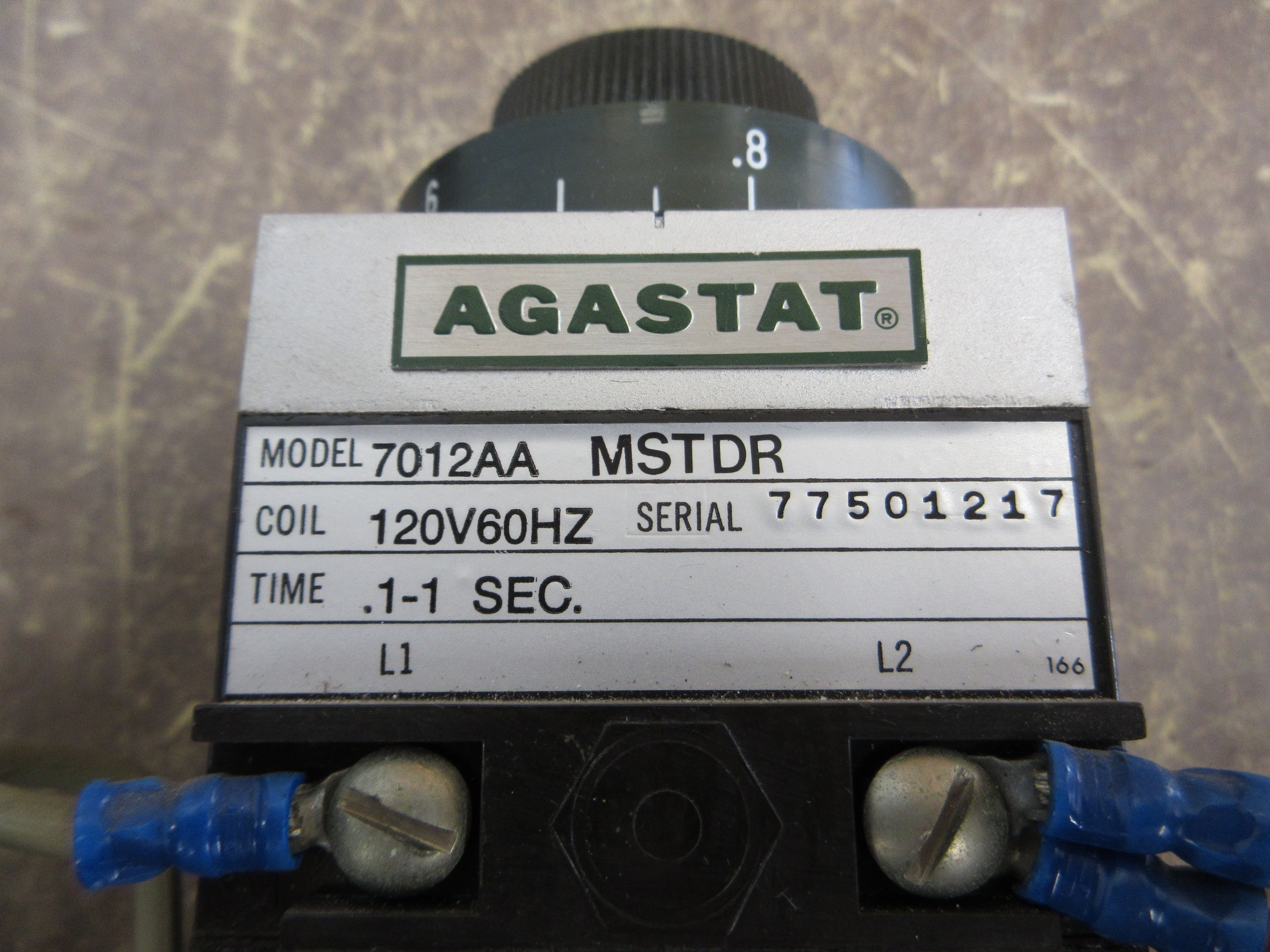 Agastat Timer 7012AA MSTDR 120V Coil Time: 0.1-1 Sec Used