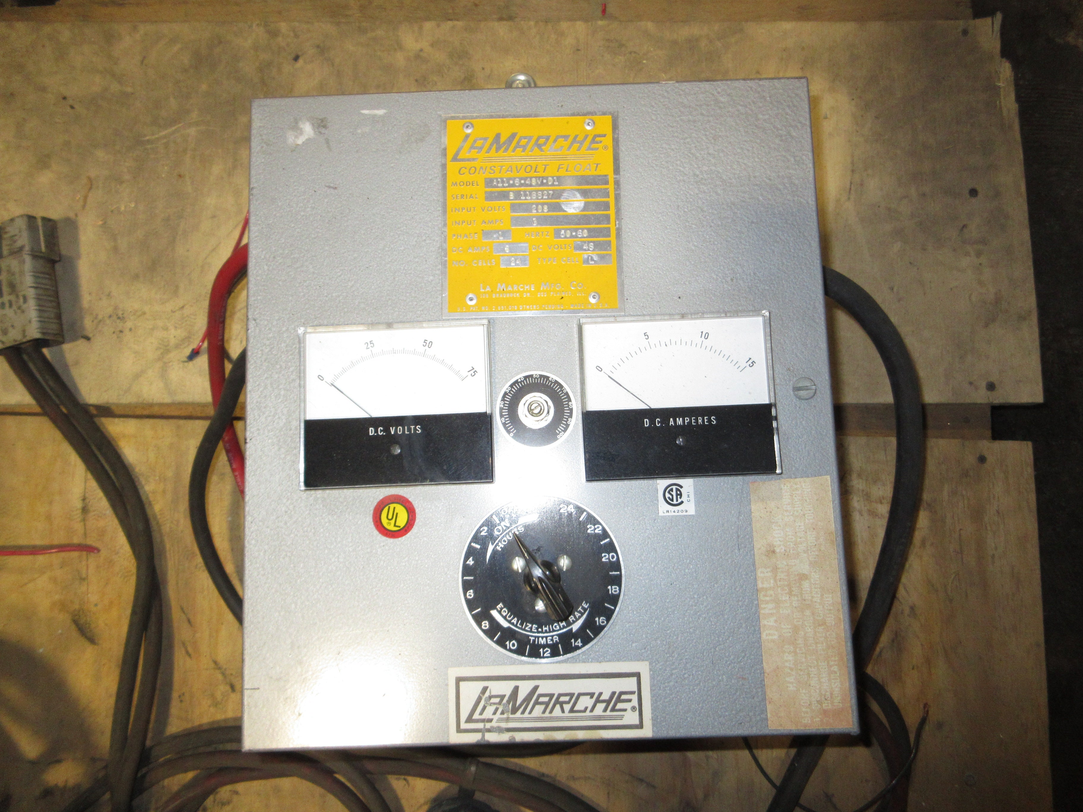 La Marche Constavolt Float Battery Charger A11-6-48V-D1 Output: 48VDC 6A Used