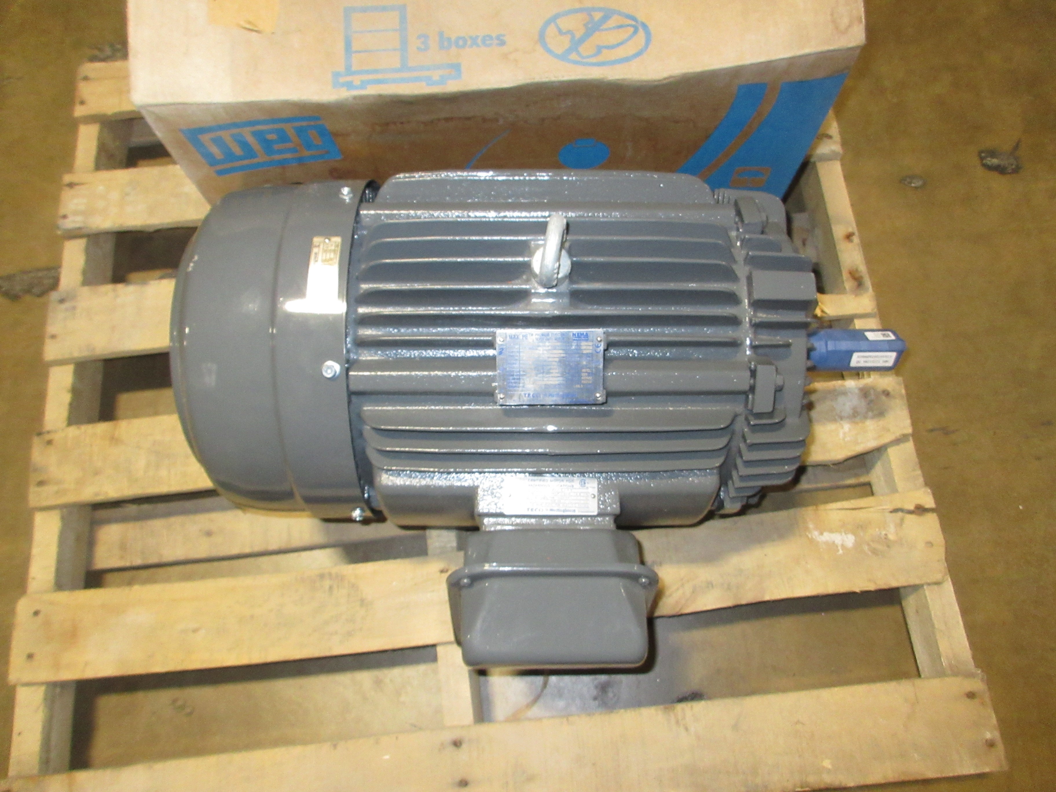 Teco Motor NP0202 20HP 3600RPM 230/460V 43.8/21.9A 3Ph 60Hz New Surplus