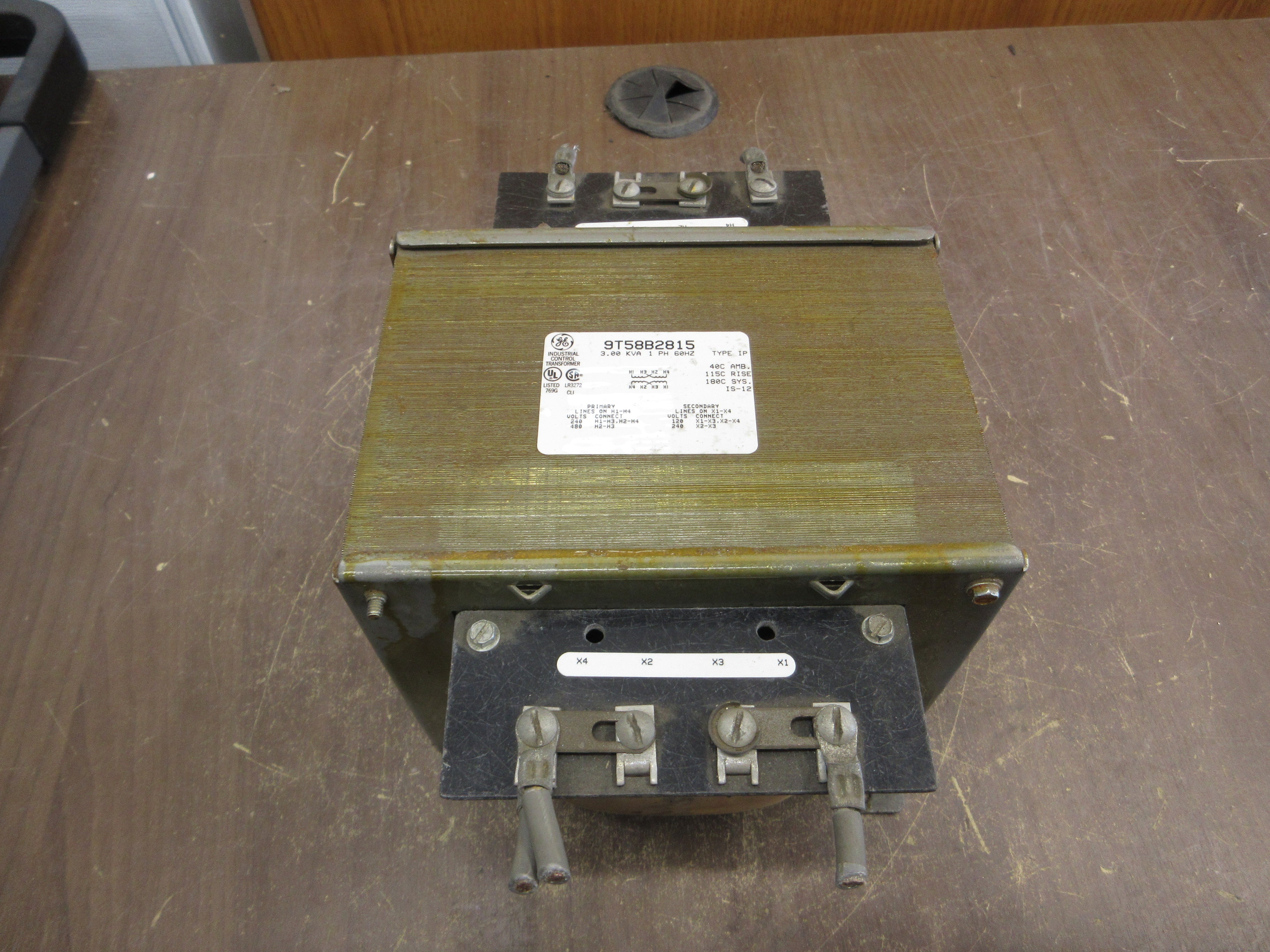 GE Control Transformer 9T58B2815 3kVA Pri: 240/480V Sec: 120/240V 1Ph 60Hz Used