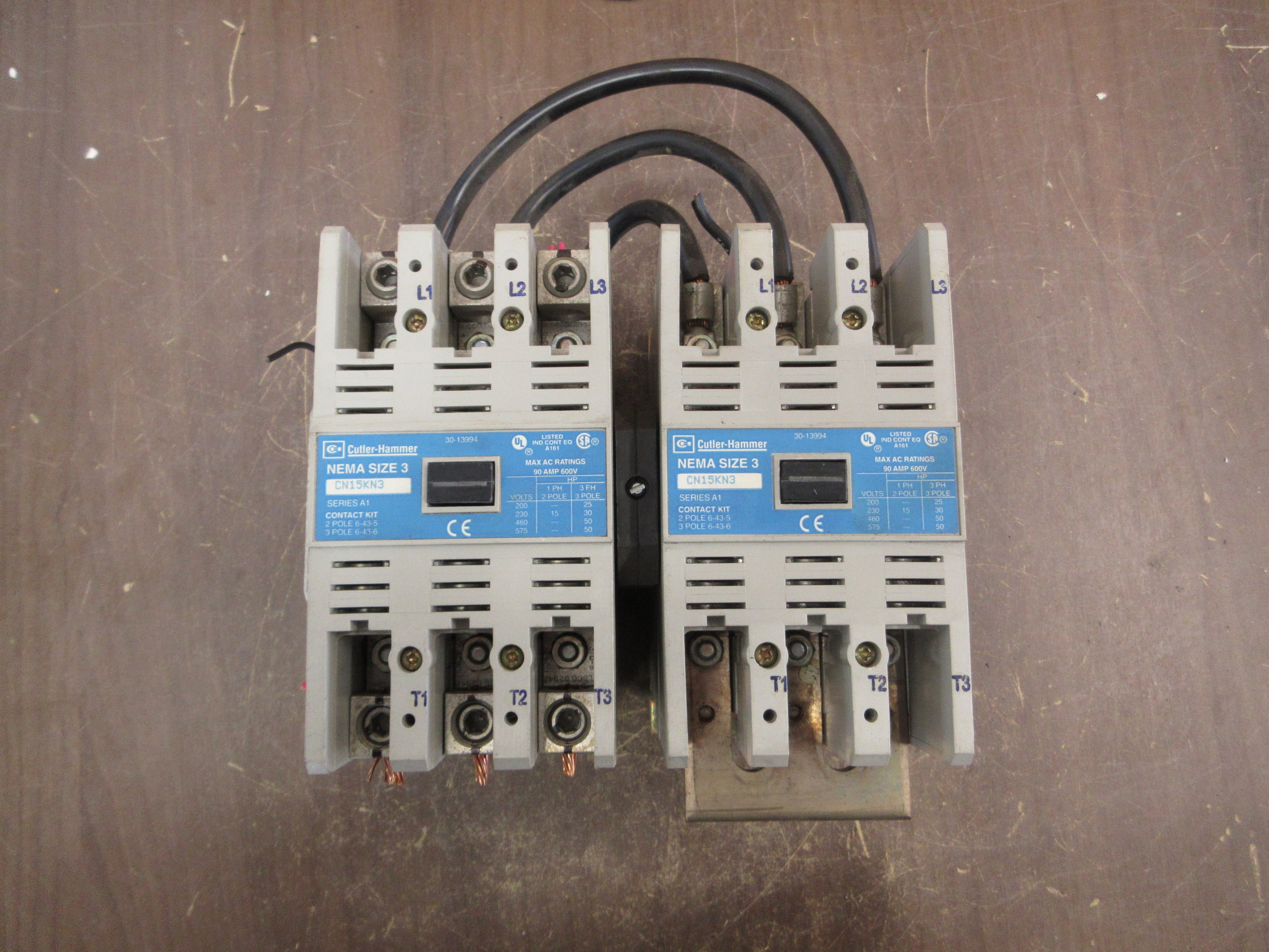 Cutler-Hammer Size 3 Reversing Contactor CN15KN3 120V Coil 90A 600V Used