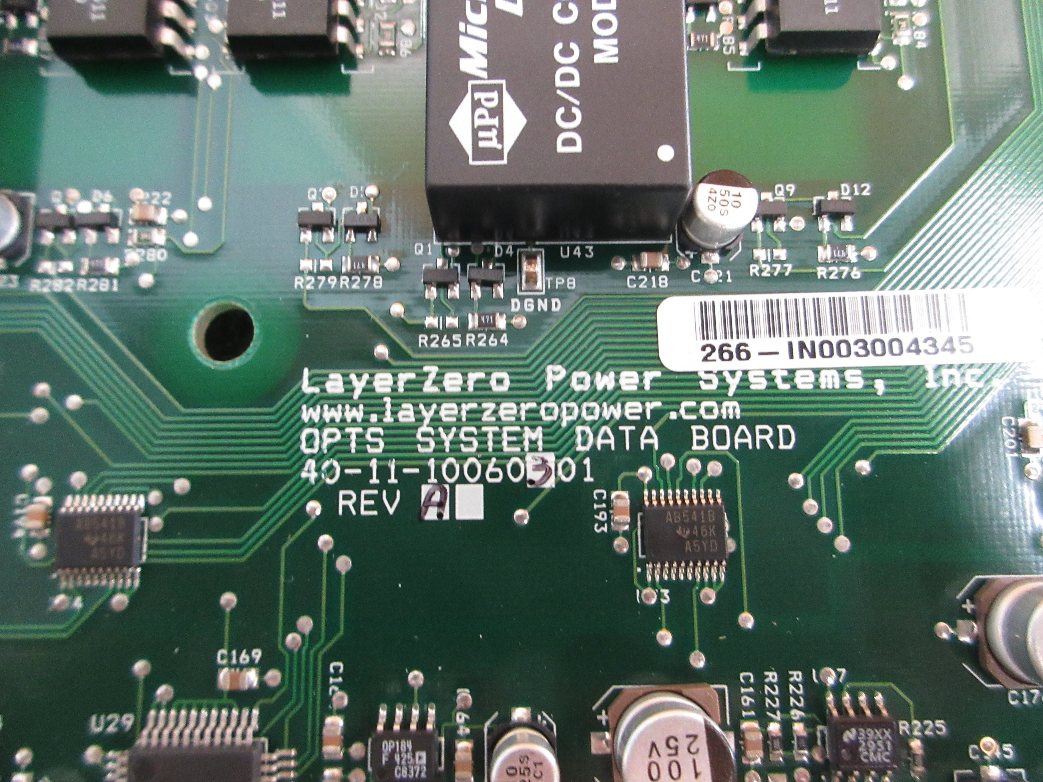 LayerZero OPTS System Data Board 40-11-10060301 Rev. A Used