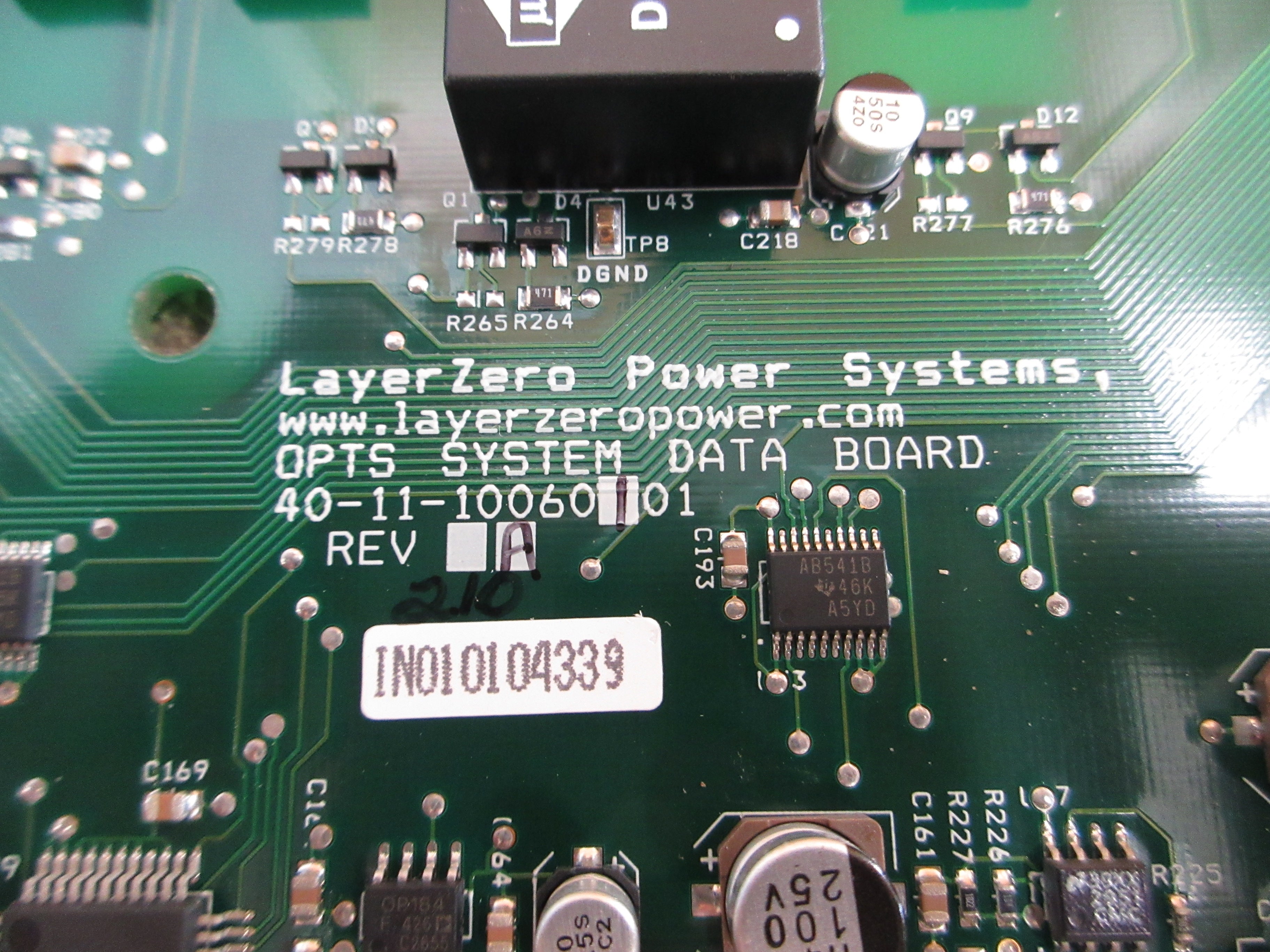 LayerZero OPTS System Data Board 40-11-10060101 Rev. A Used