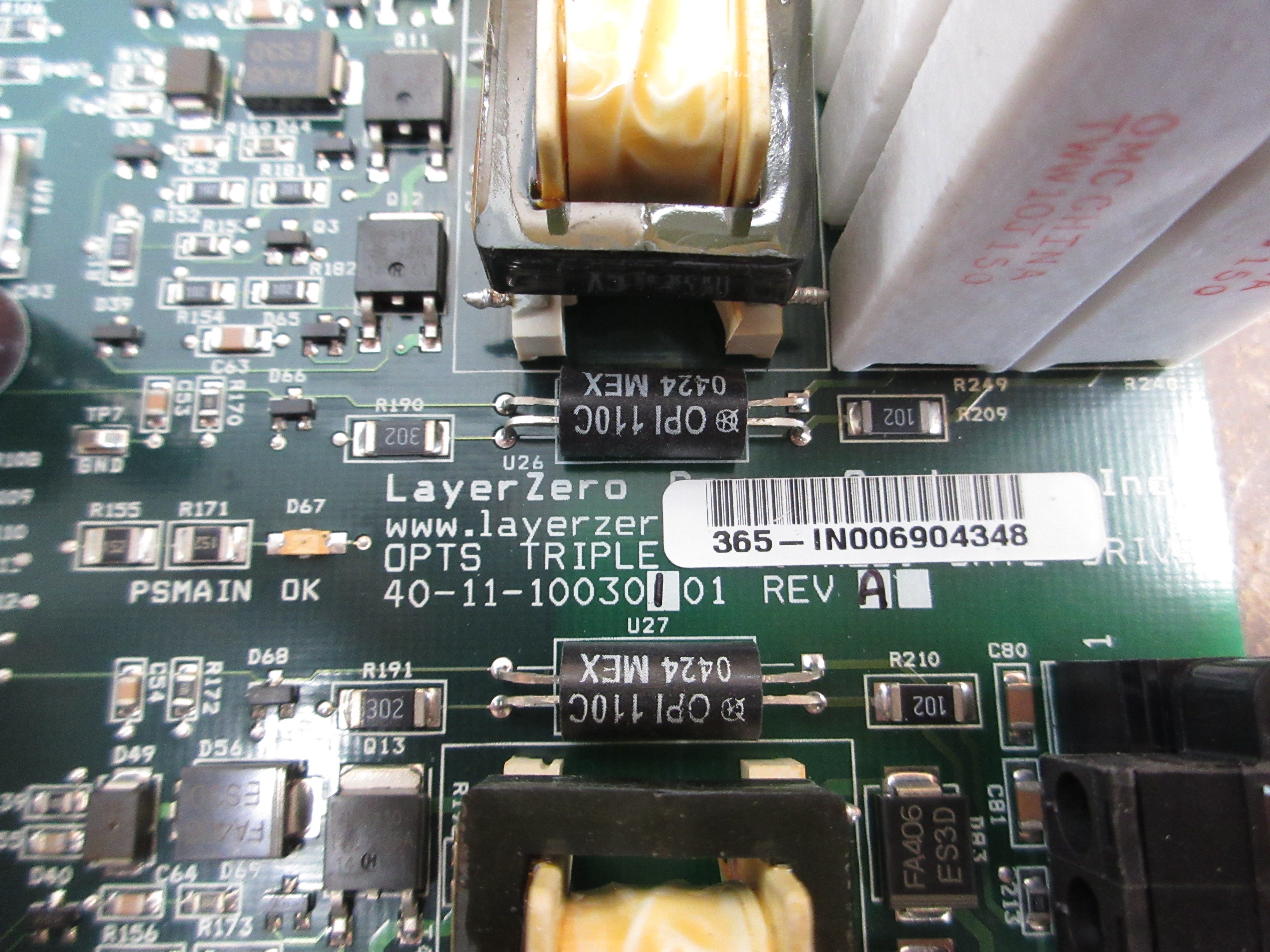 LayerZero OPTS Triple Mod. Red. Gate Drive 40-11-10030101 Rev. A Used
