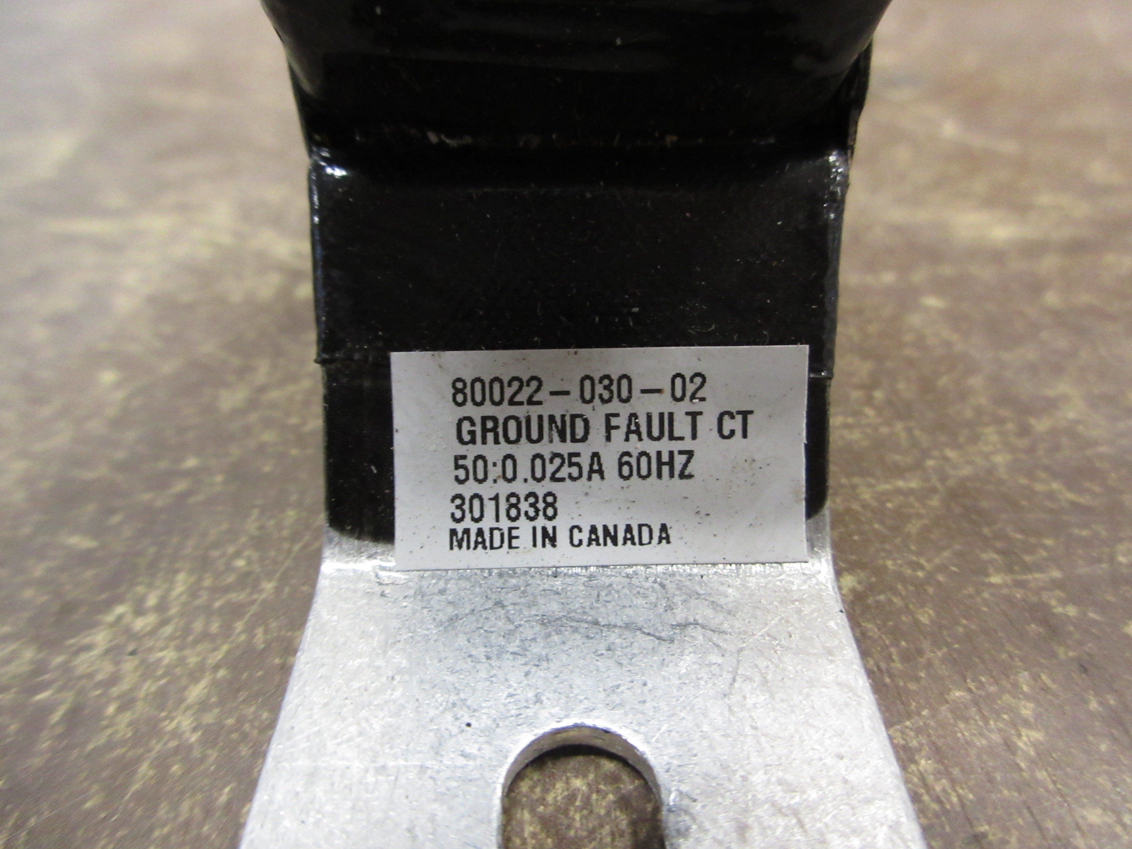 Instrument Transformers Ground Fault Current Transformer 80022-030-02 60Hz Used