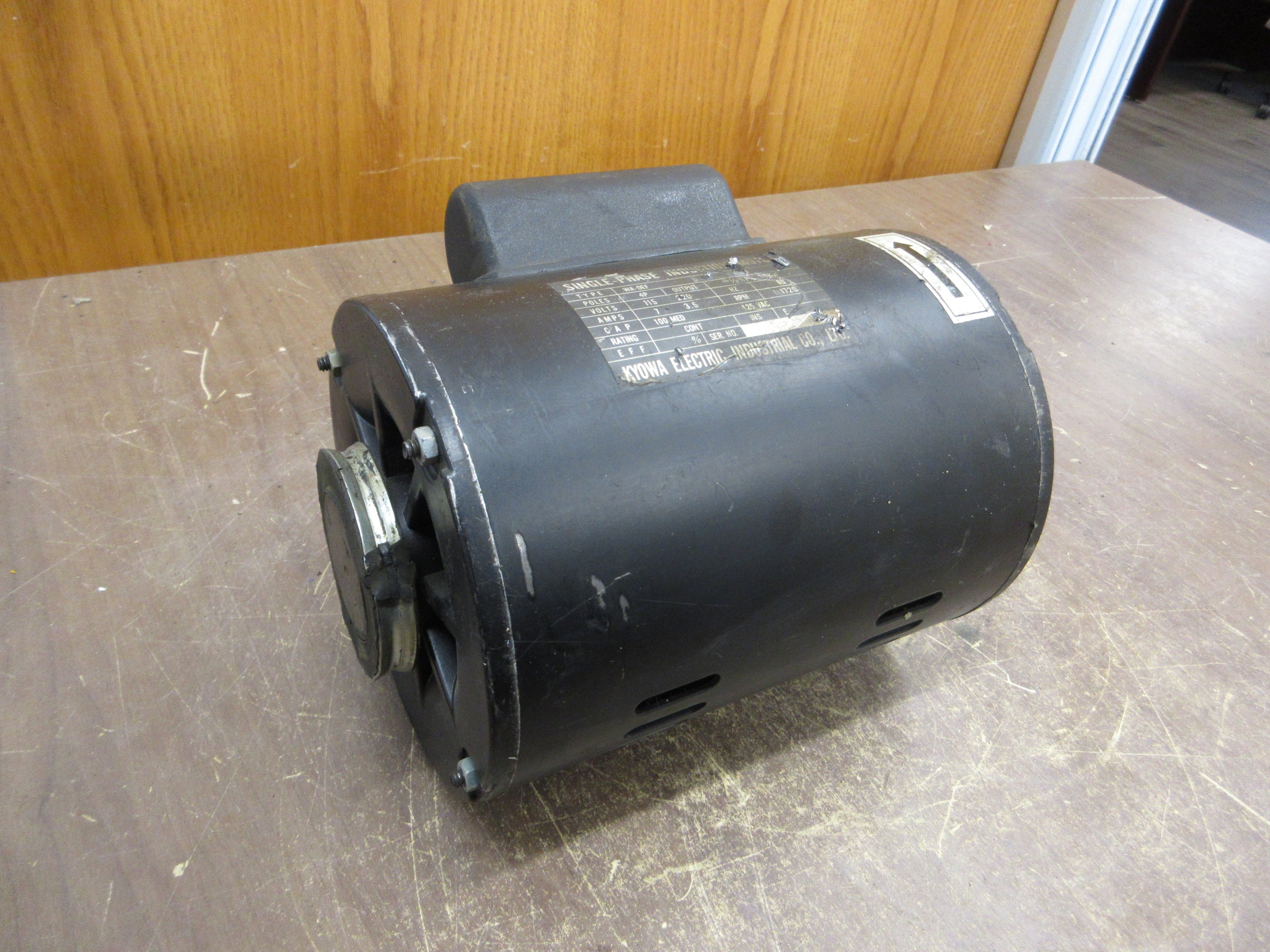 Kyowa Induction Motor WA-DEF 1/3HP 1720RPM 115/220V 7/3.5A 60Hz 1Ph Used