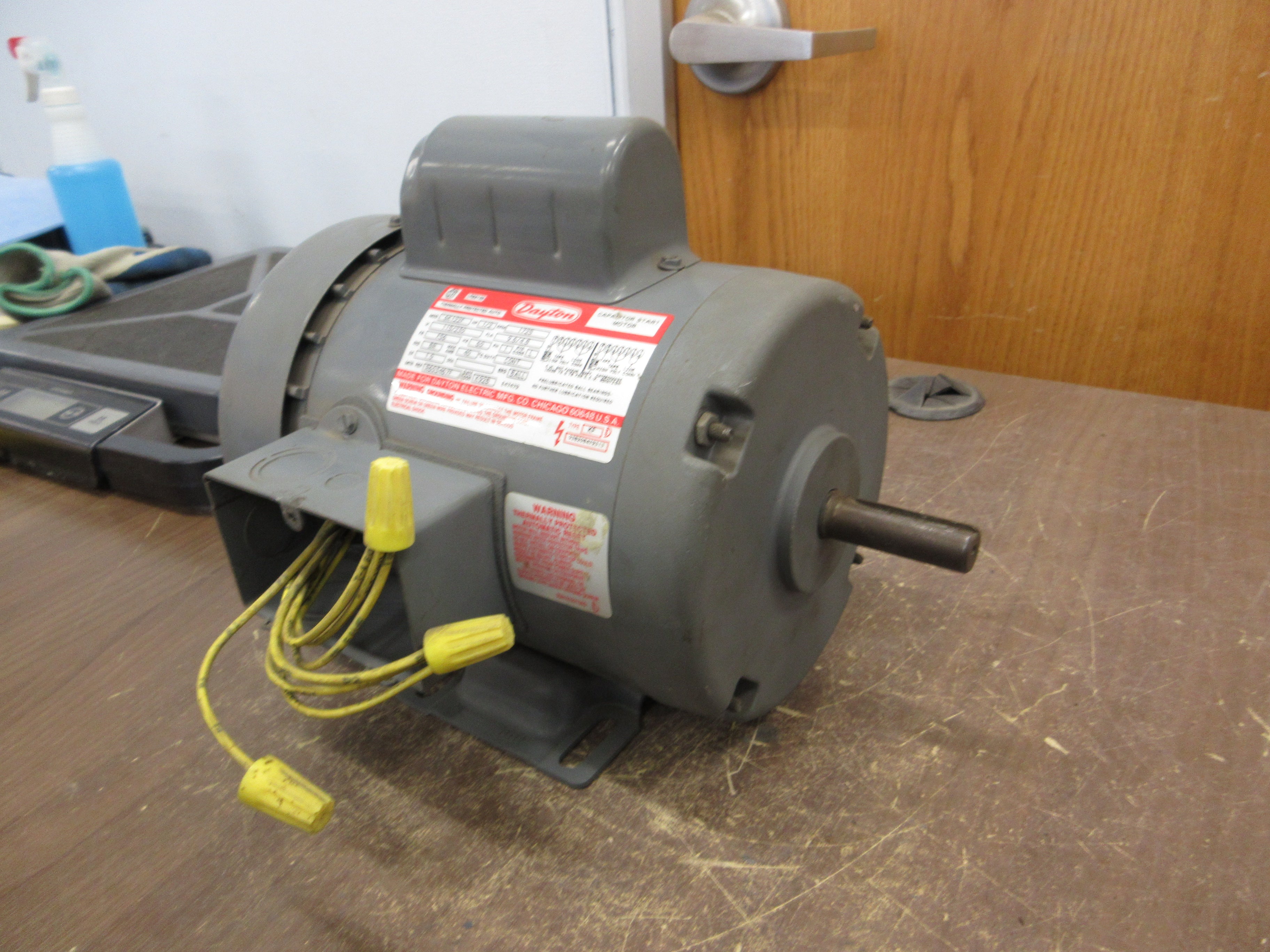 Dayton Motor 6K122F 1/2HP 1800RPM 115/230V 9.6/4.8A 1Ph 60Hz Used