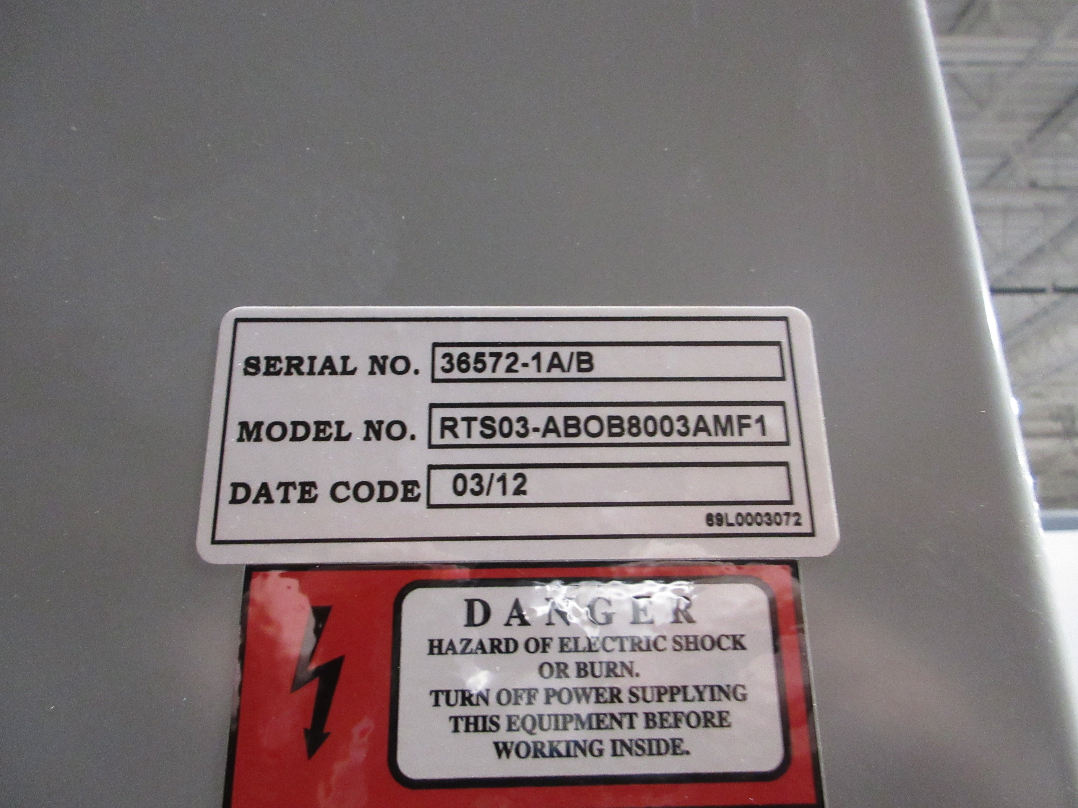 Russelectric Automatic Transfer Switch w/ Bypass RTS03-ABOB8003AMF1-RPTCS1 Used