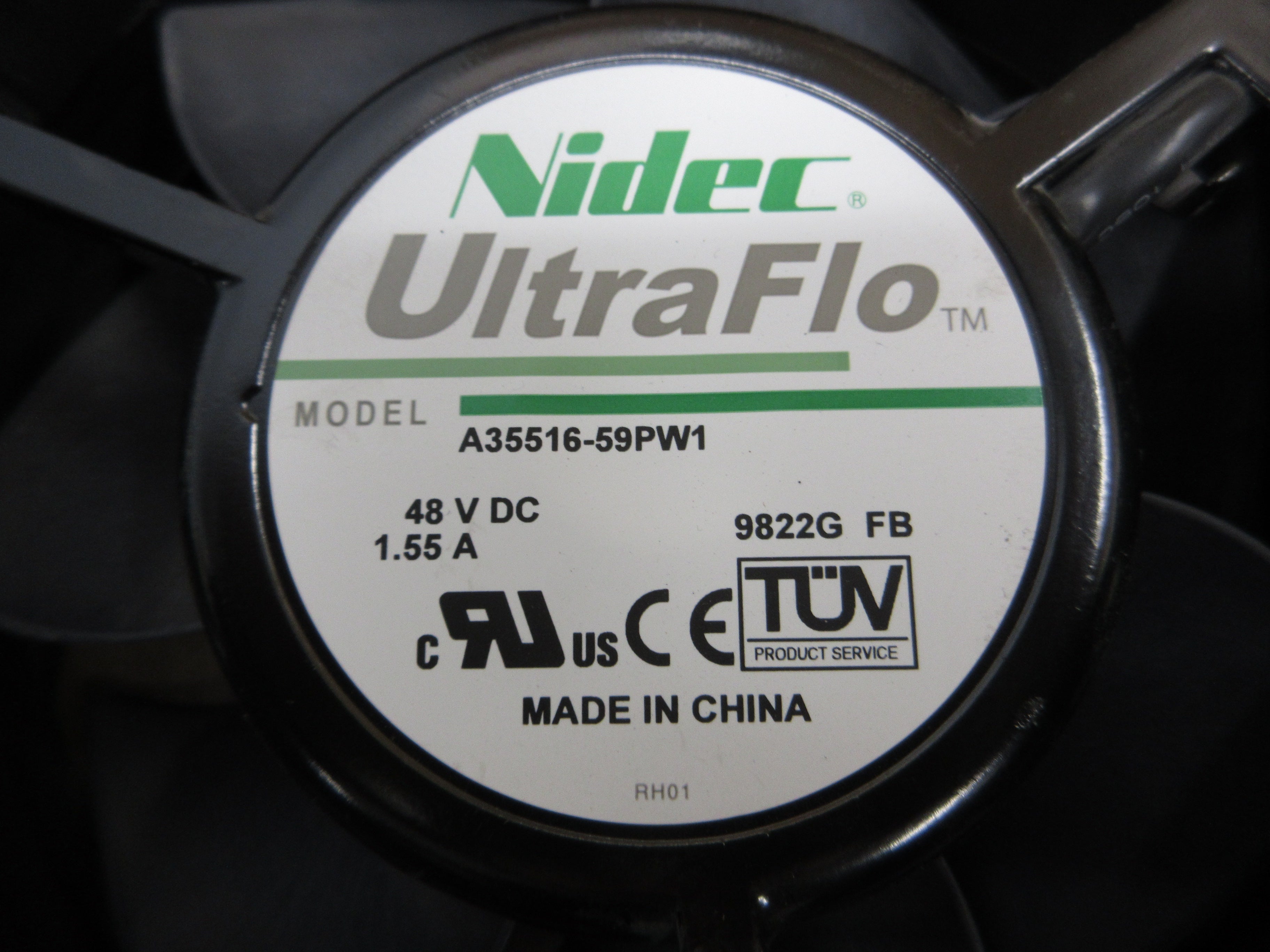 Nidec UltraFlo Axial Fan A35516-59PW1 48VDC 1.55A Used