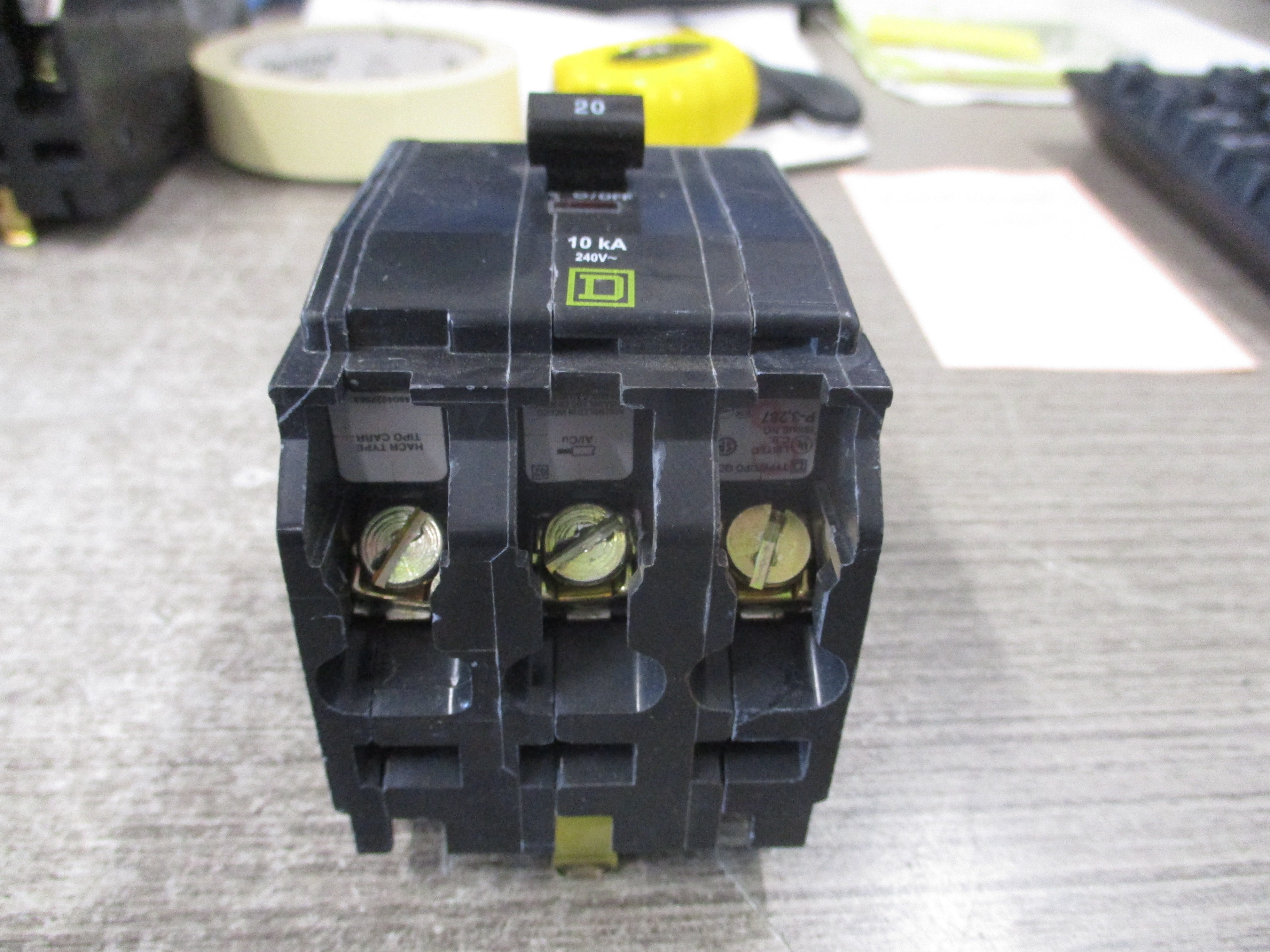 Square D Circuit Breaker QOB320 20A 240V 3P Used