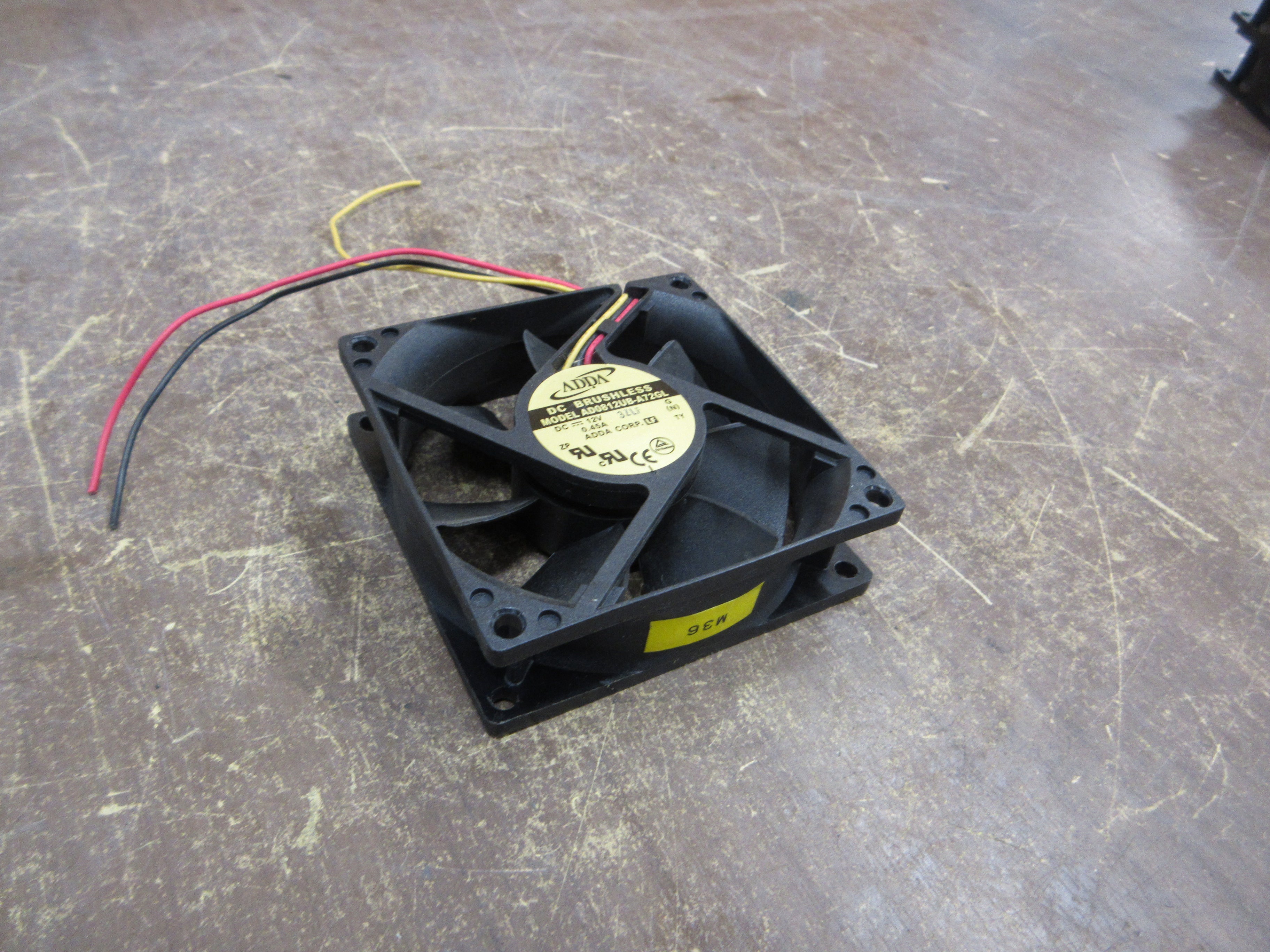 ADDA DC Brushless Axial Fan AD0812UB-A72GL 12VDC 0.45A Used