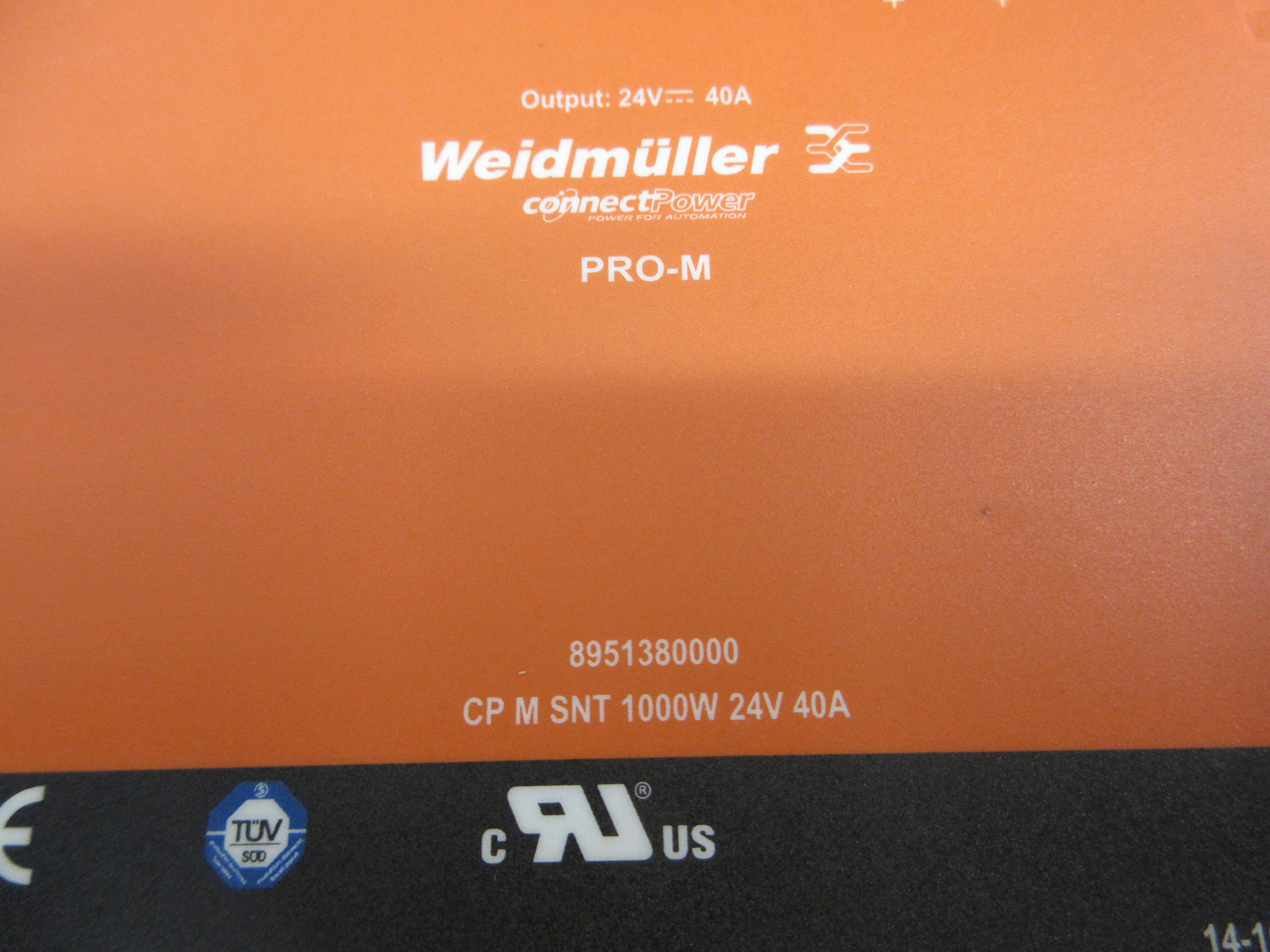 Weidmuller Pro-M Power Supply 8951380000 1000W Output: 24VDC 40A Used