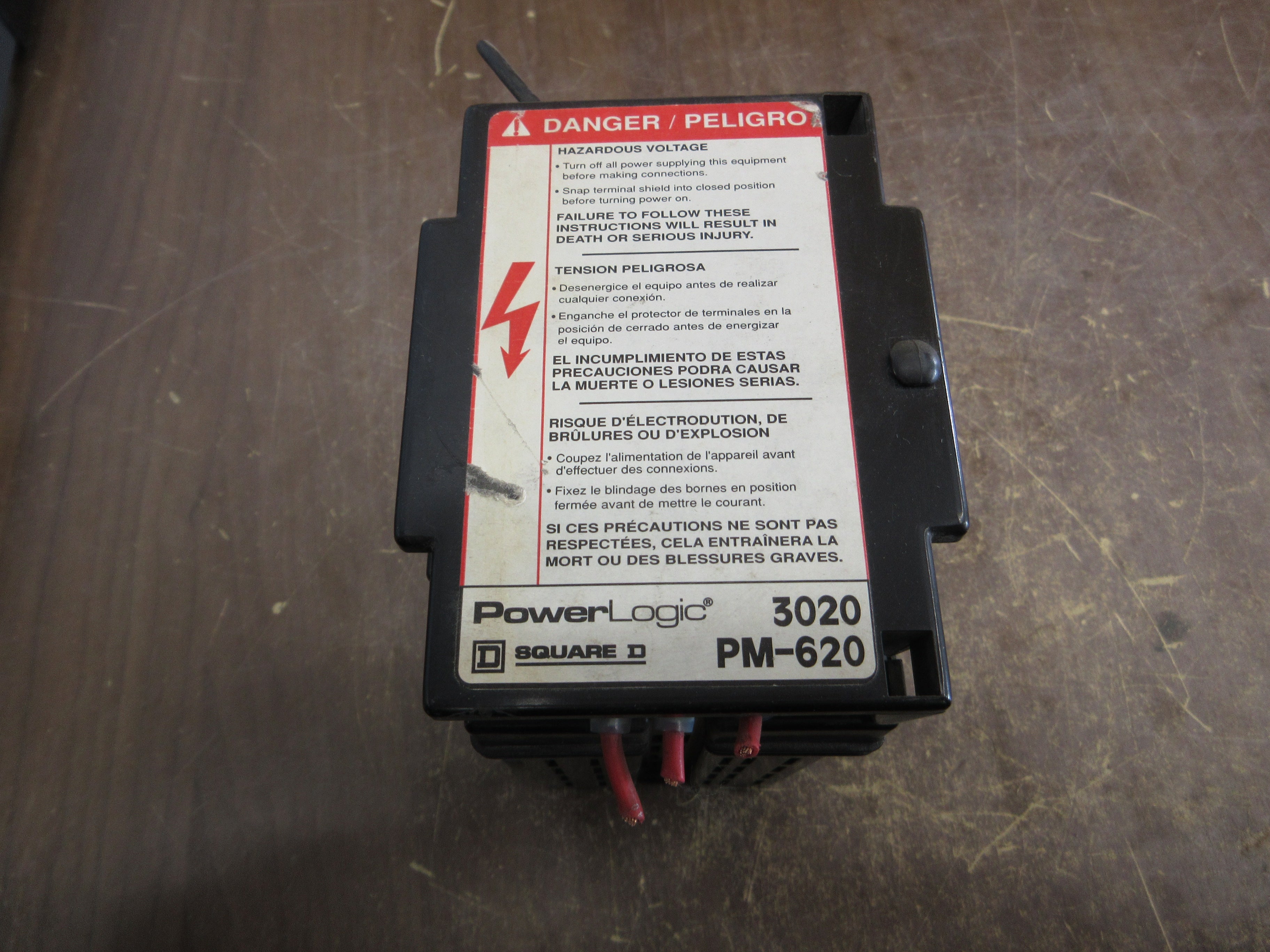 Square D PowerLogic Power Meter 3020 PM-620 Ser. F3 Used