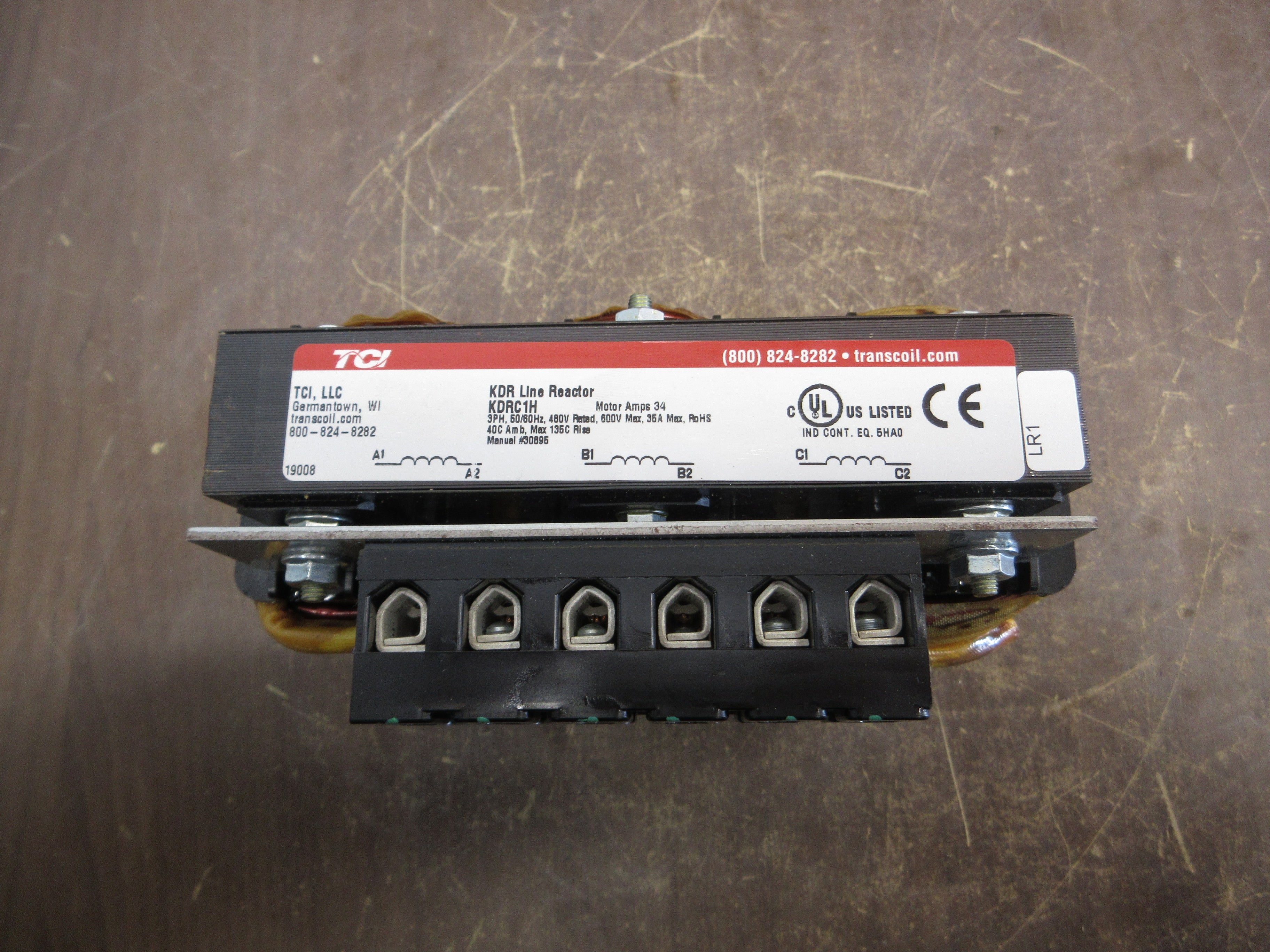TCI KDR Line Reactor KDRC1H 34A Motor 480V 3Ph 50/60Hz Used