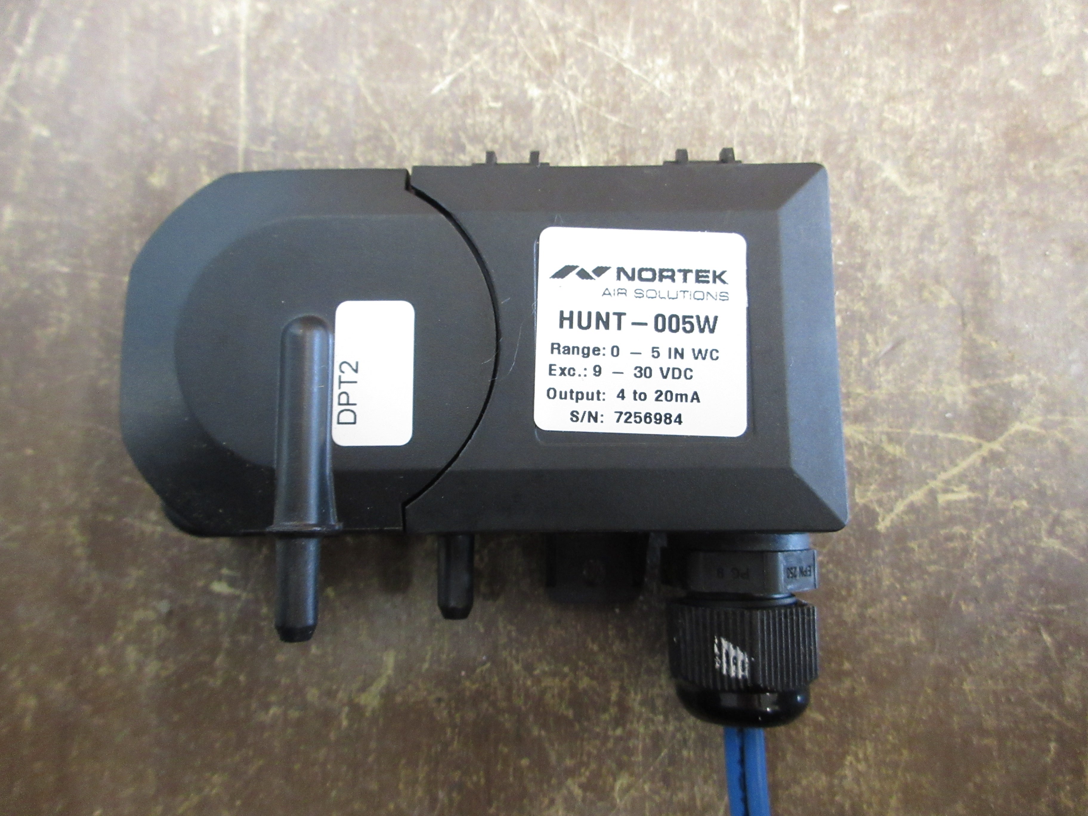 Nortek Pressure Transducer HUNT-005W 9-30VDC Range: 0-5 in WC Output: 4-20mA