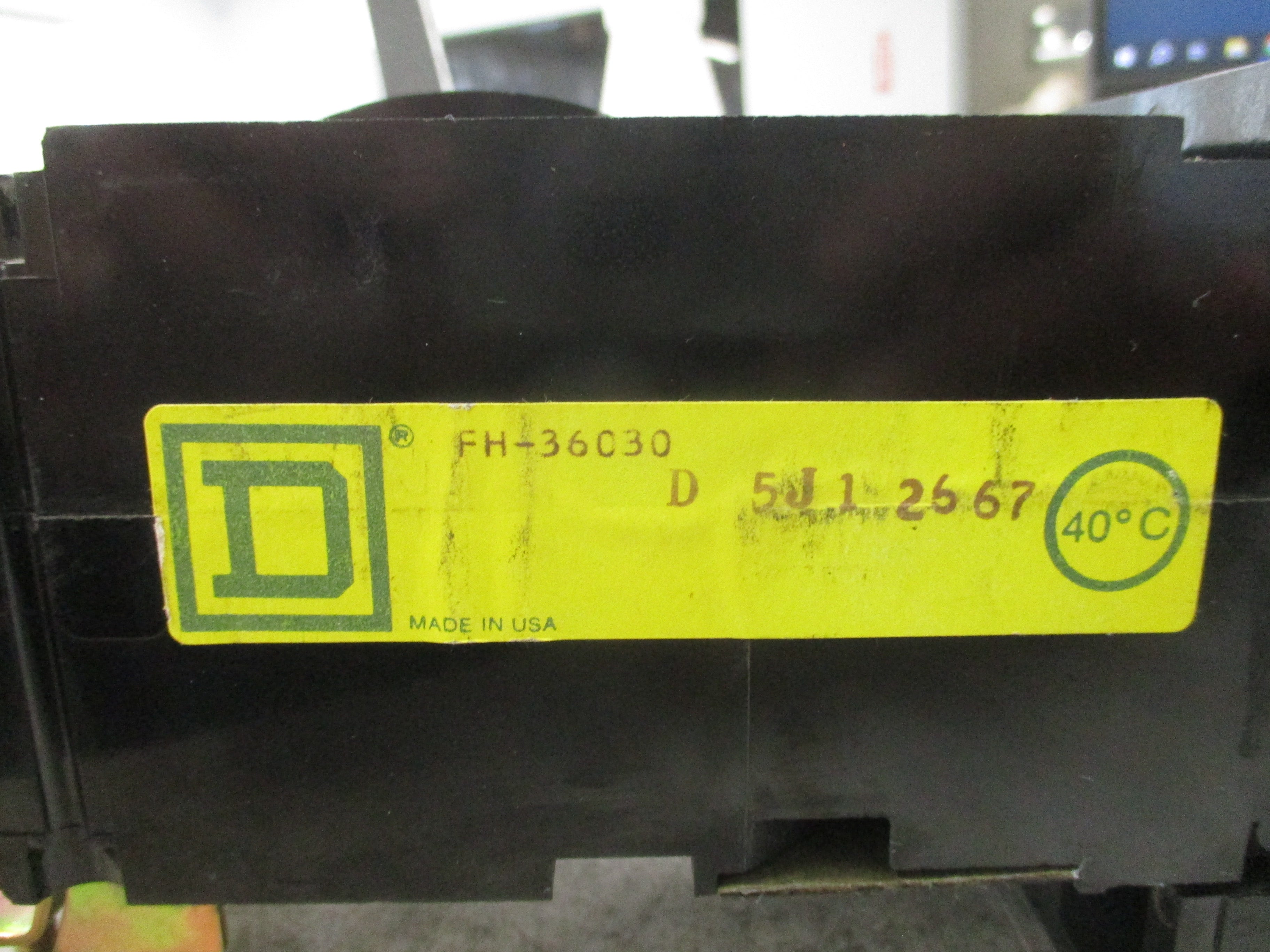 Square D I-Line Circuit Breaker FH36030 30A 600V 3P Used