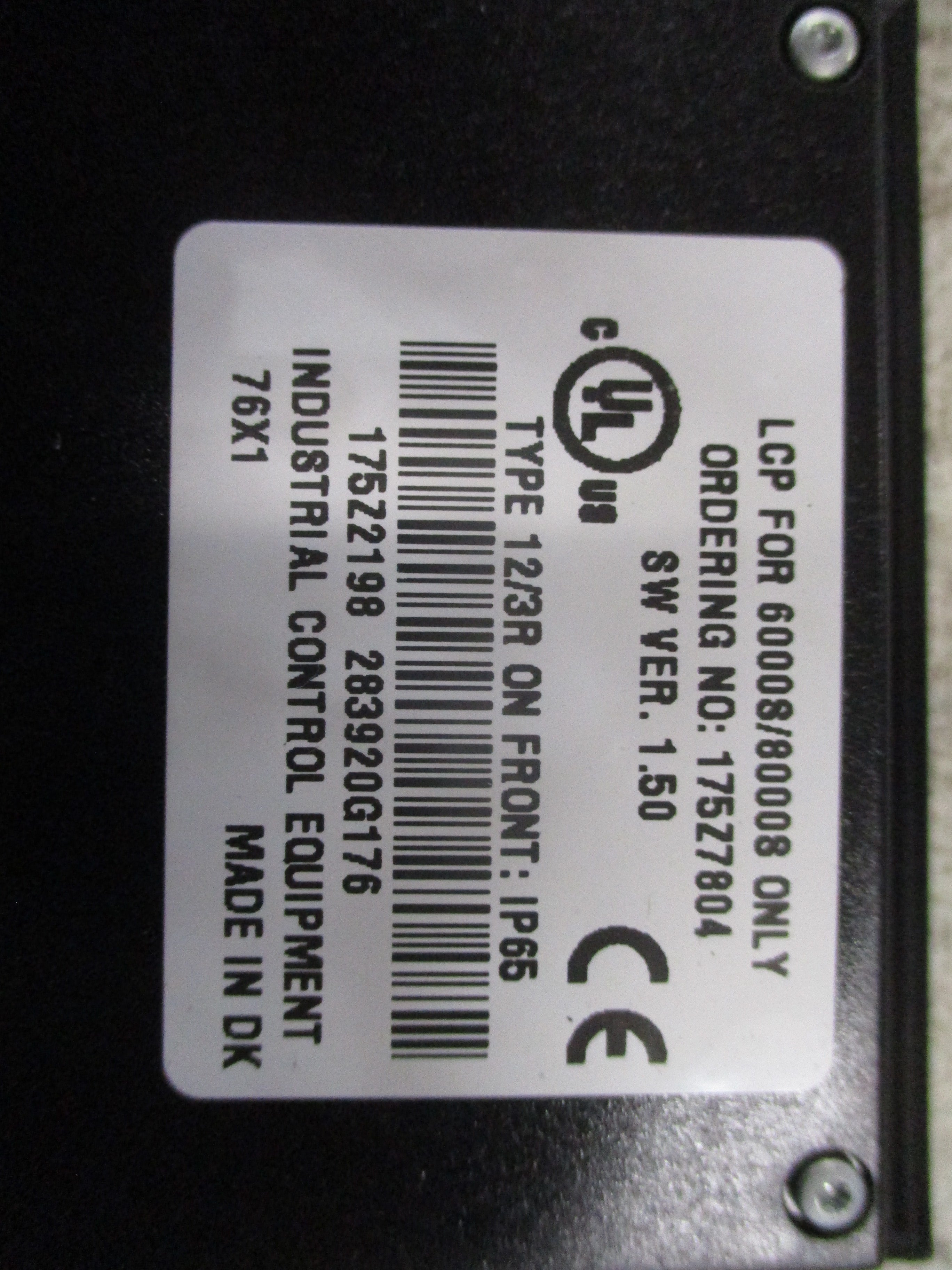 Danfoss Keypad 175Z7804 SW Ver. 1.50 For 60008/80008 Used