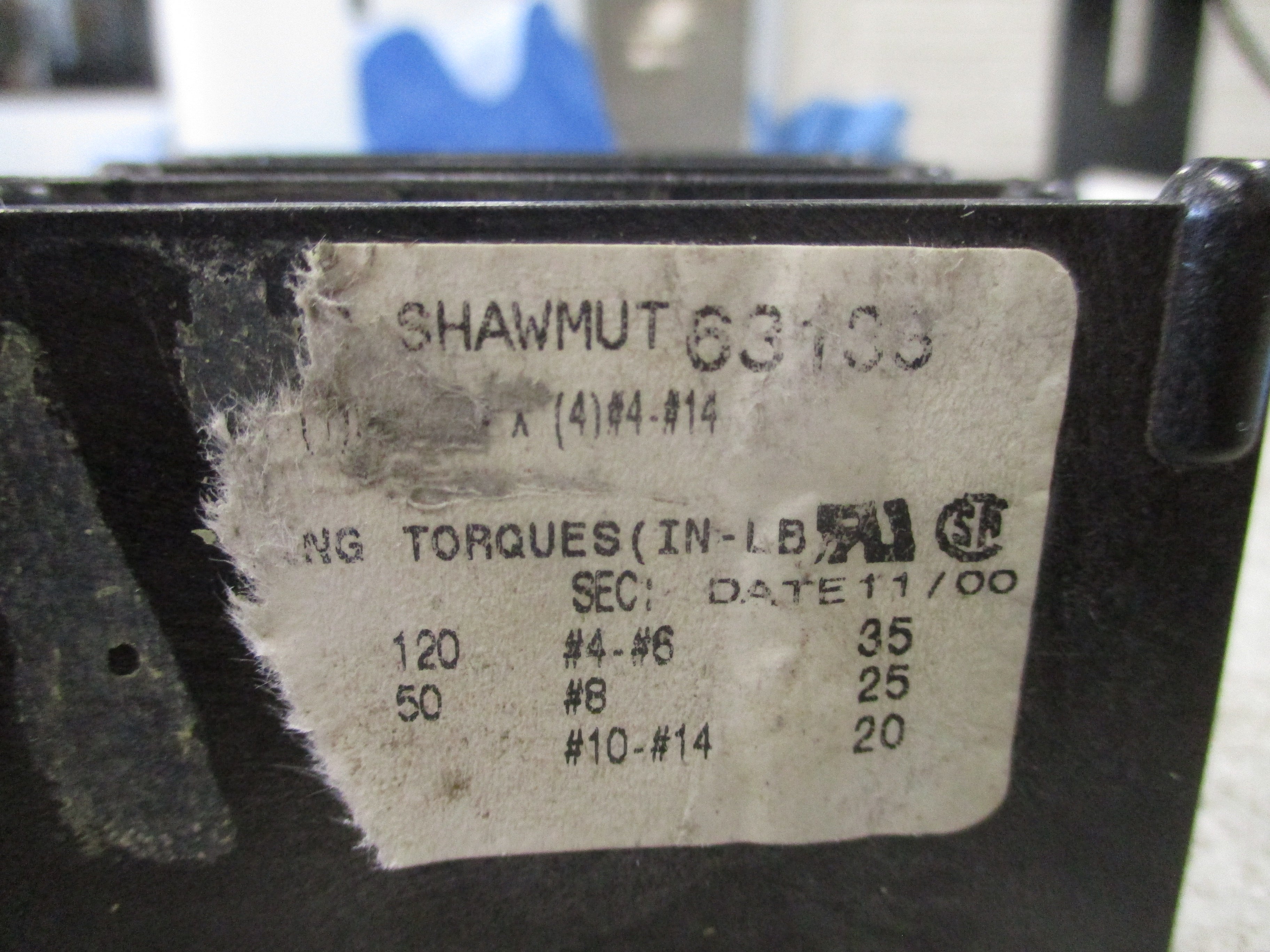 Gould Shawmut Power Distribution Block 63133 3P 600V Line (1): 2/0-#14