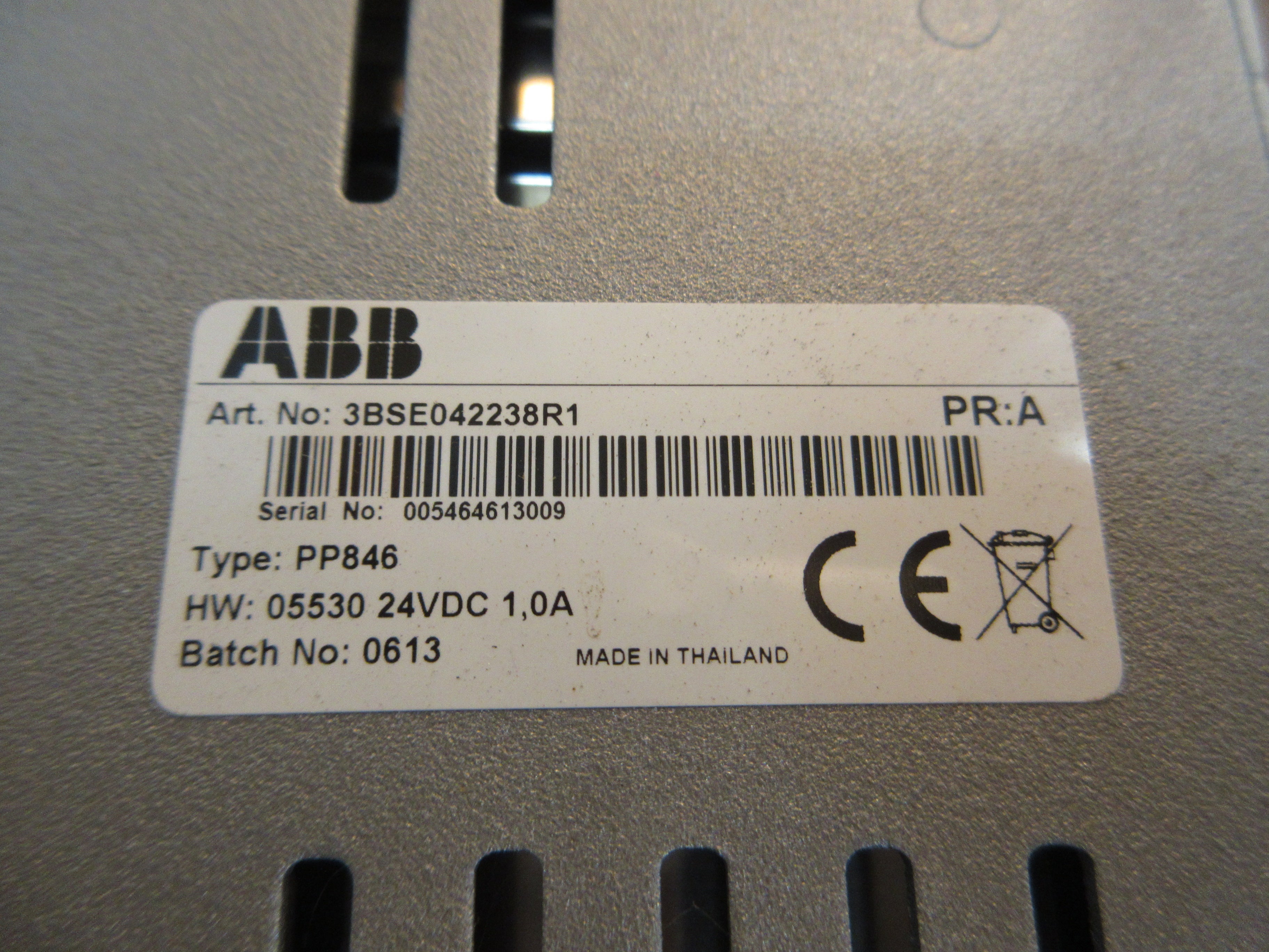 ABB PP846 Process Panel 3BSE042238R1 PR:A Used