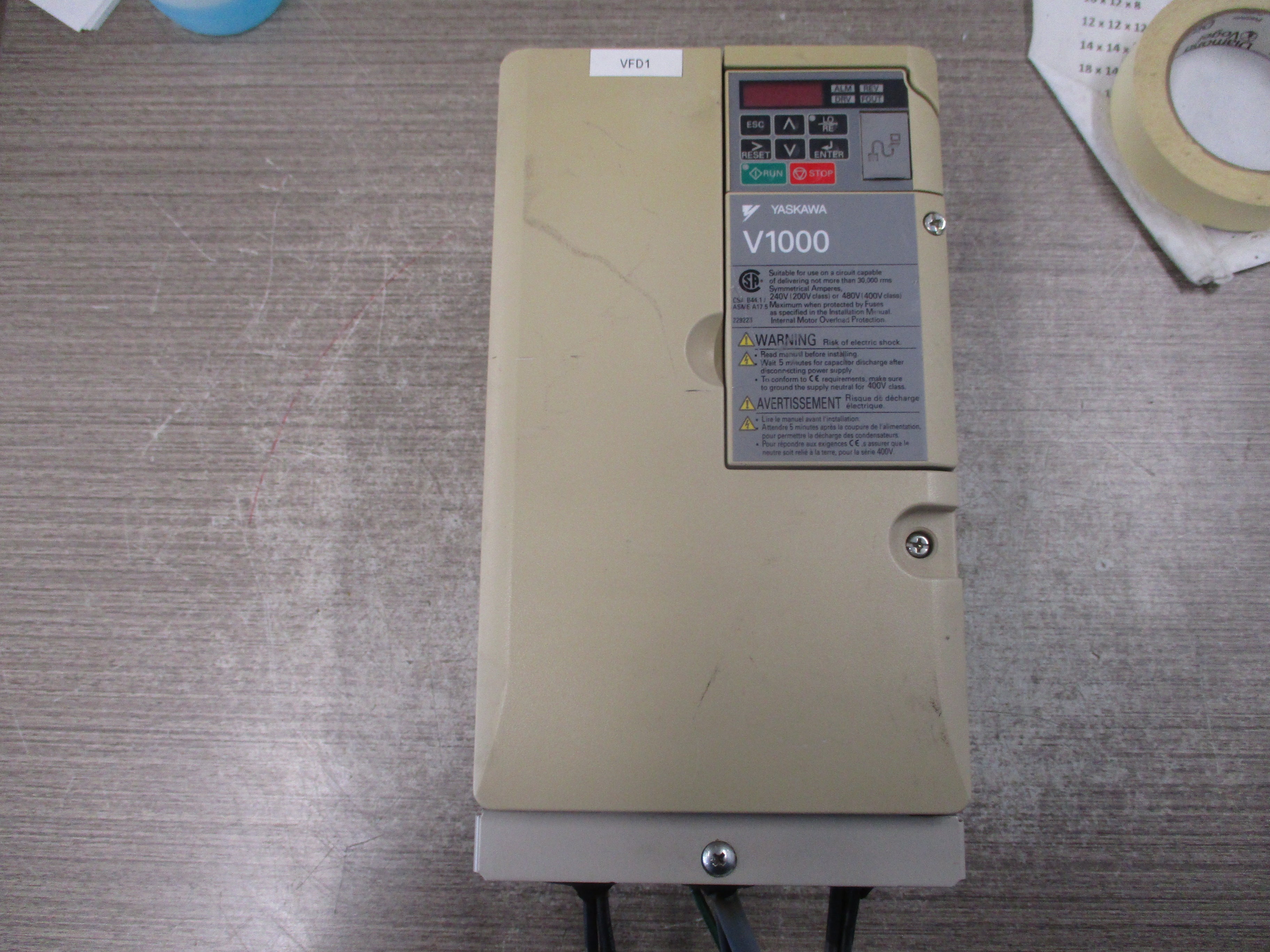 Yaskawa V1000 AC Drive CIMR-VU2A0030FAA 10HP 3Ph Input: AC3PH 200-240V 50/60Hz