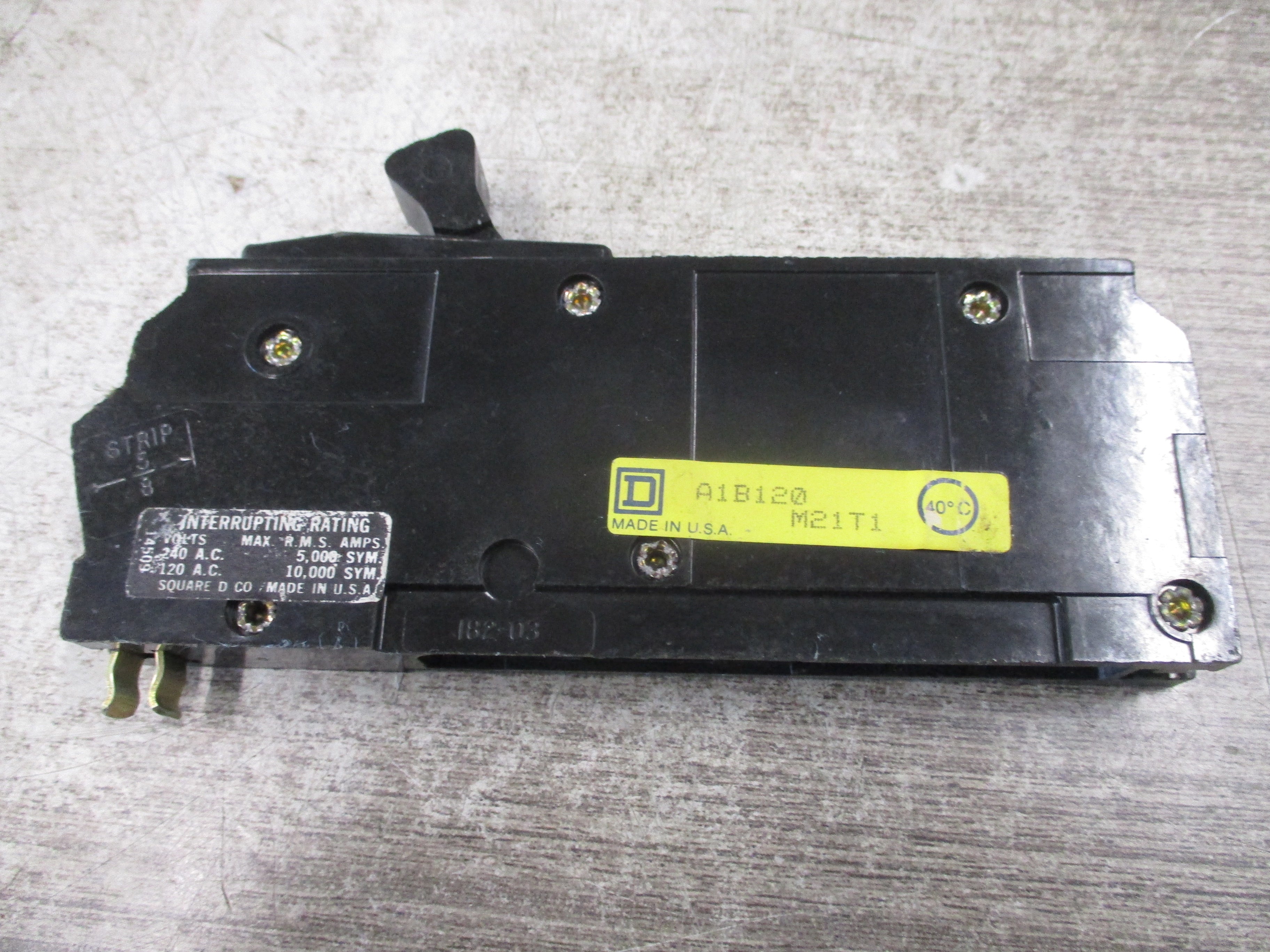 Square D Bolt-on Circuit Breaker A1B120 20A 240VAC 1P Used