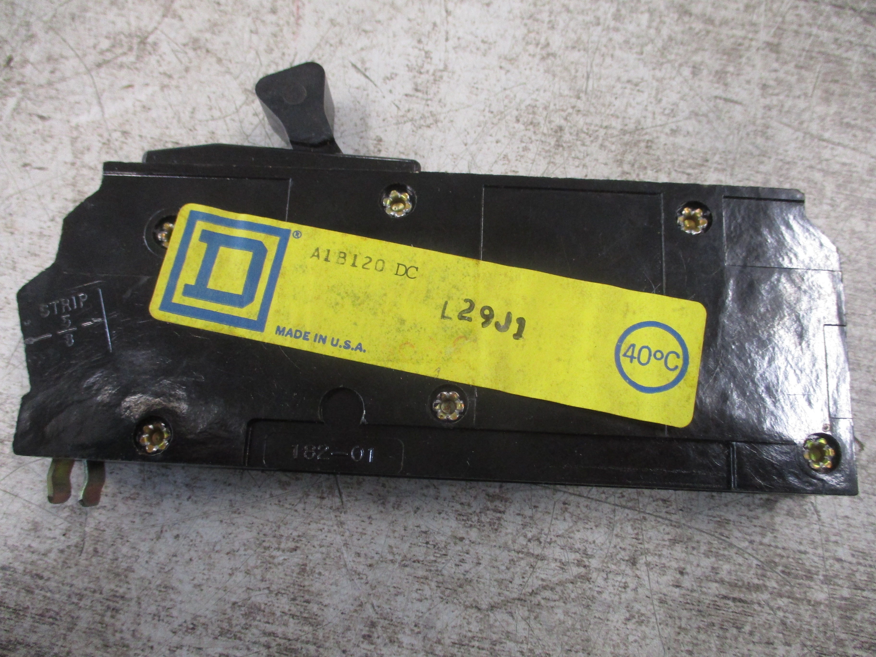 Square D Bolt-on Circuit Breaker A1B120 DC 20A 125 VDC 1P Used