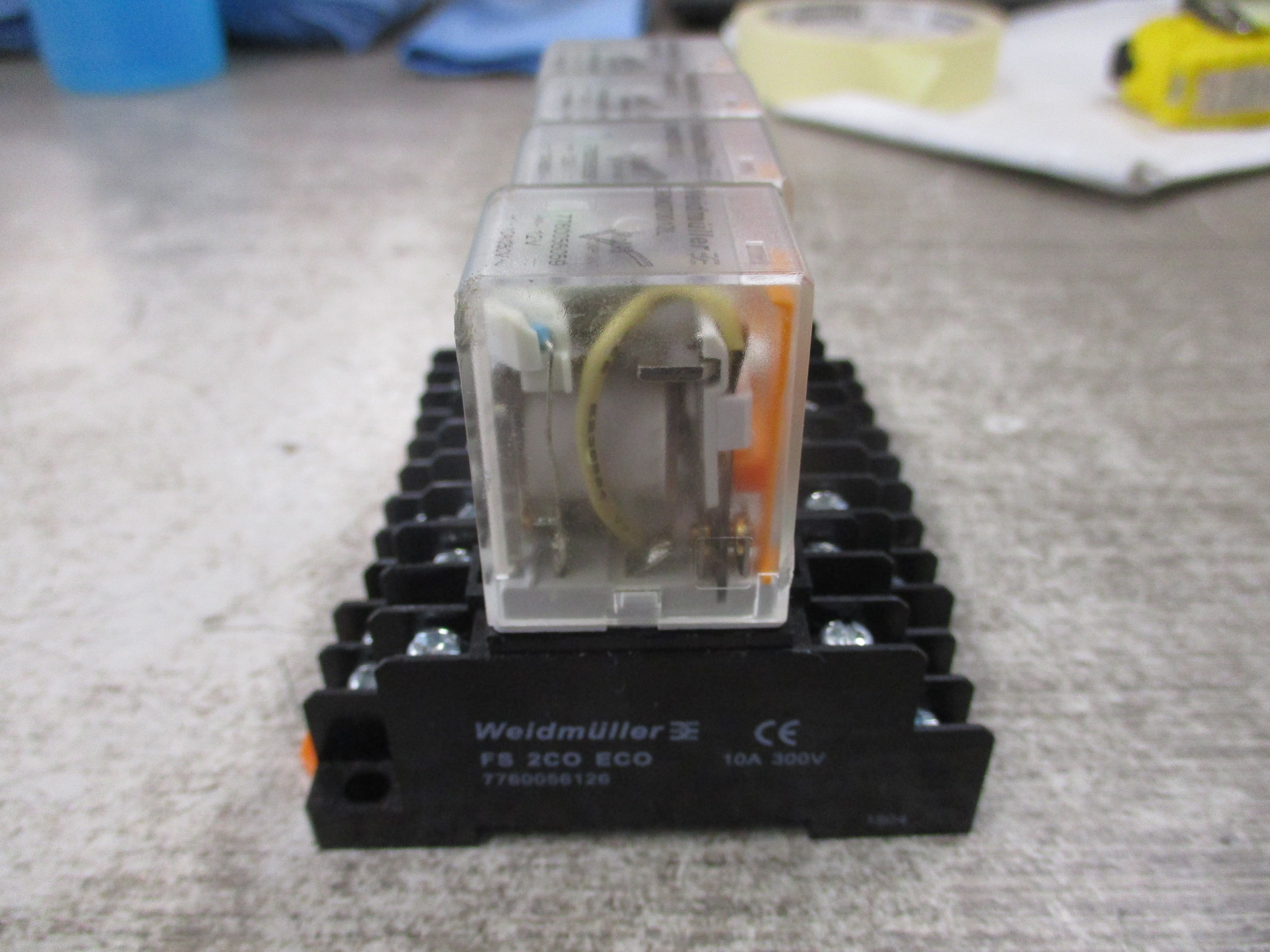 Weidmuller Relay DRM270012L 12DVC Coil W/Base * Lot of 4 * Used