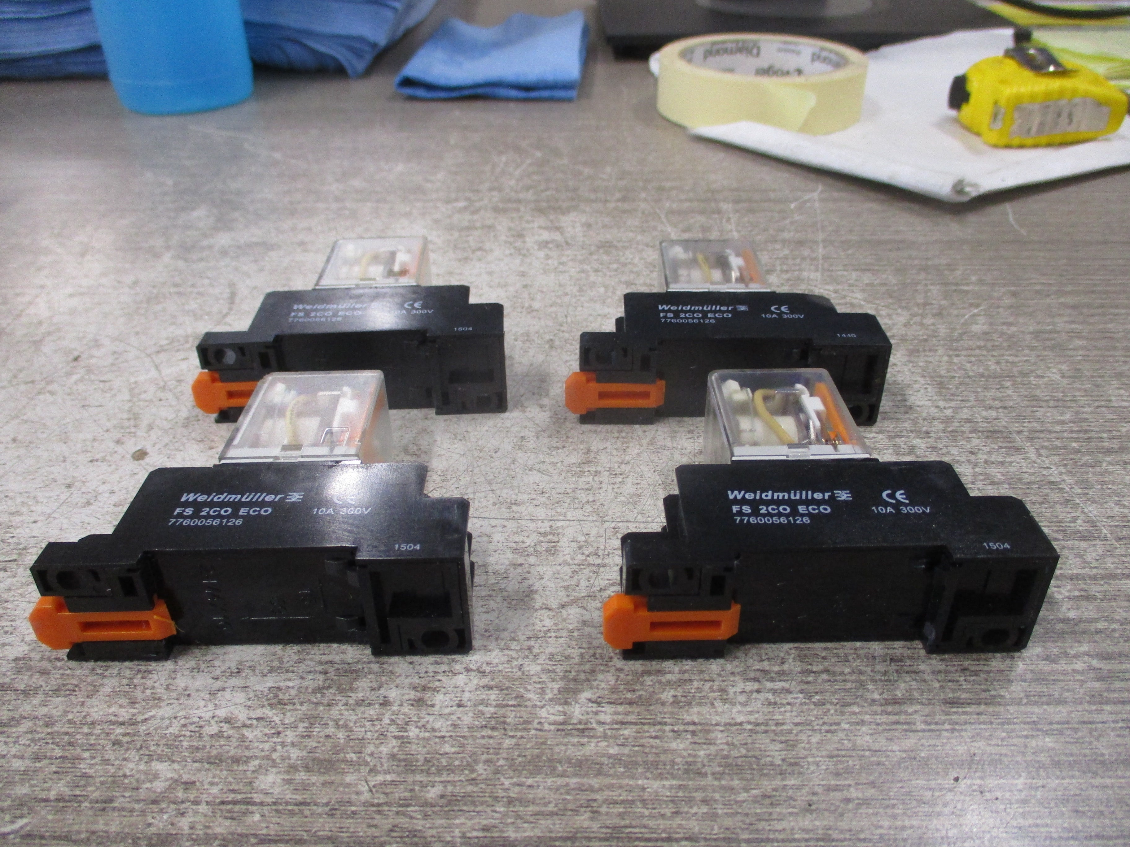 Weidmuller Relay DRM270012L 12DVC Coil W/Base * Lot of 4 * Used