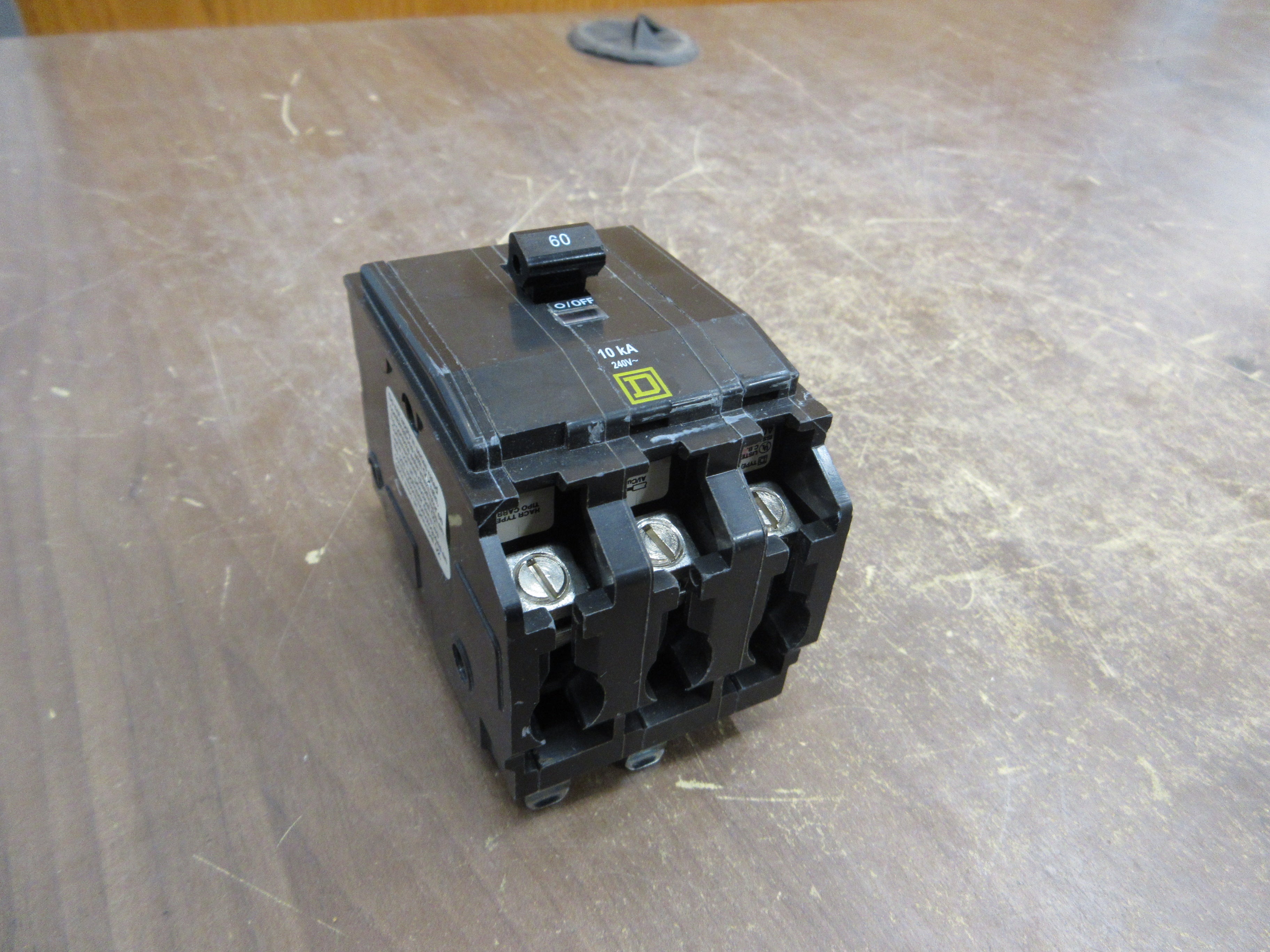 Square D Bolt-On Circuit Breaker QOB360 60A 240V 3P Used