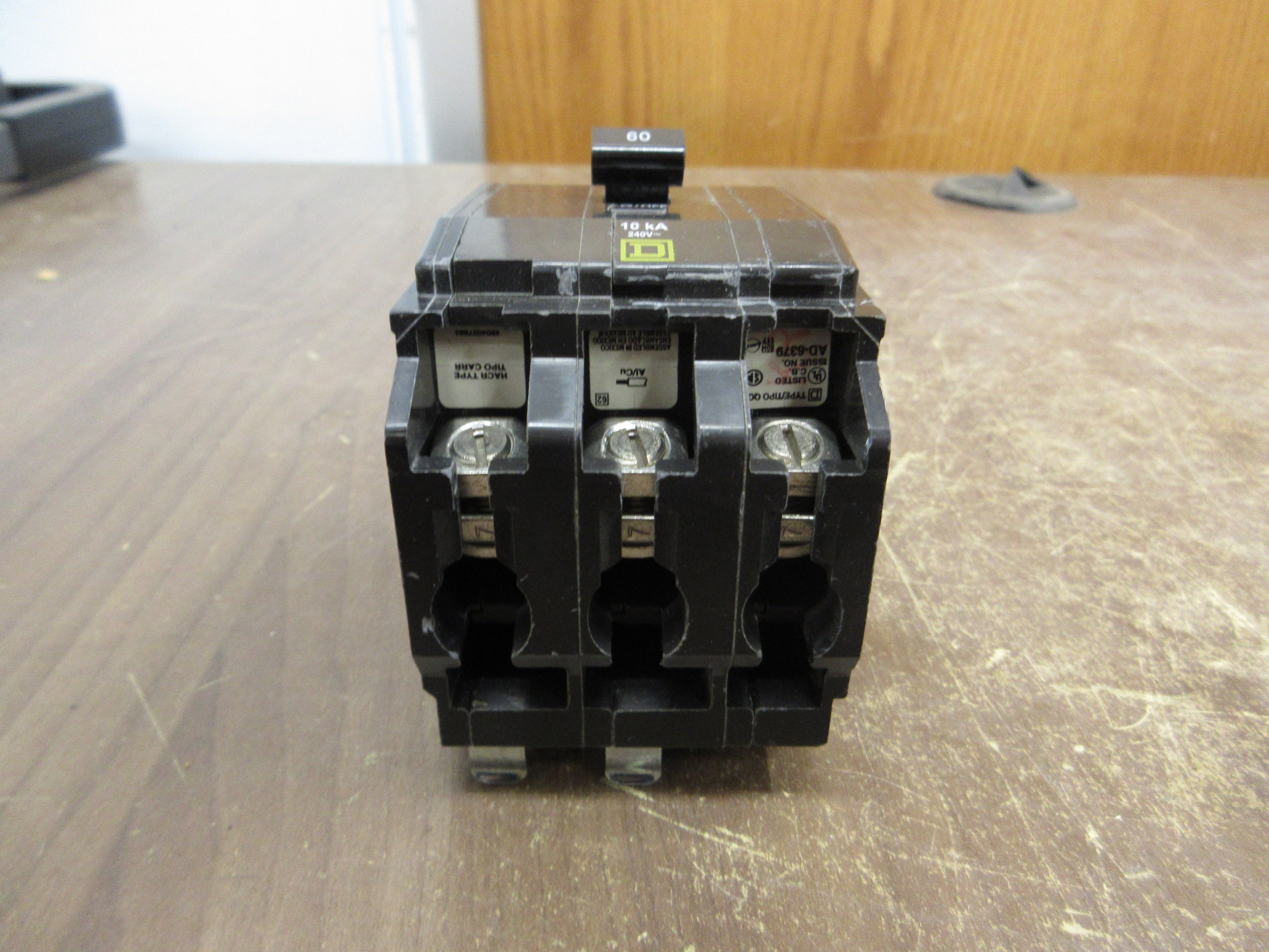 Square D Bolt-On Circuit Breaker QOB360 60A 240V 3P Used