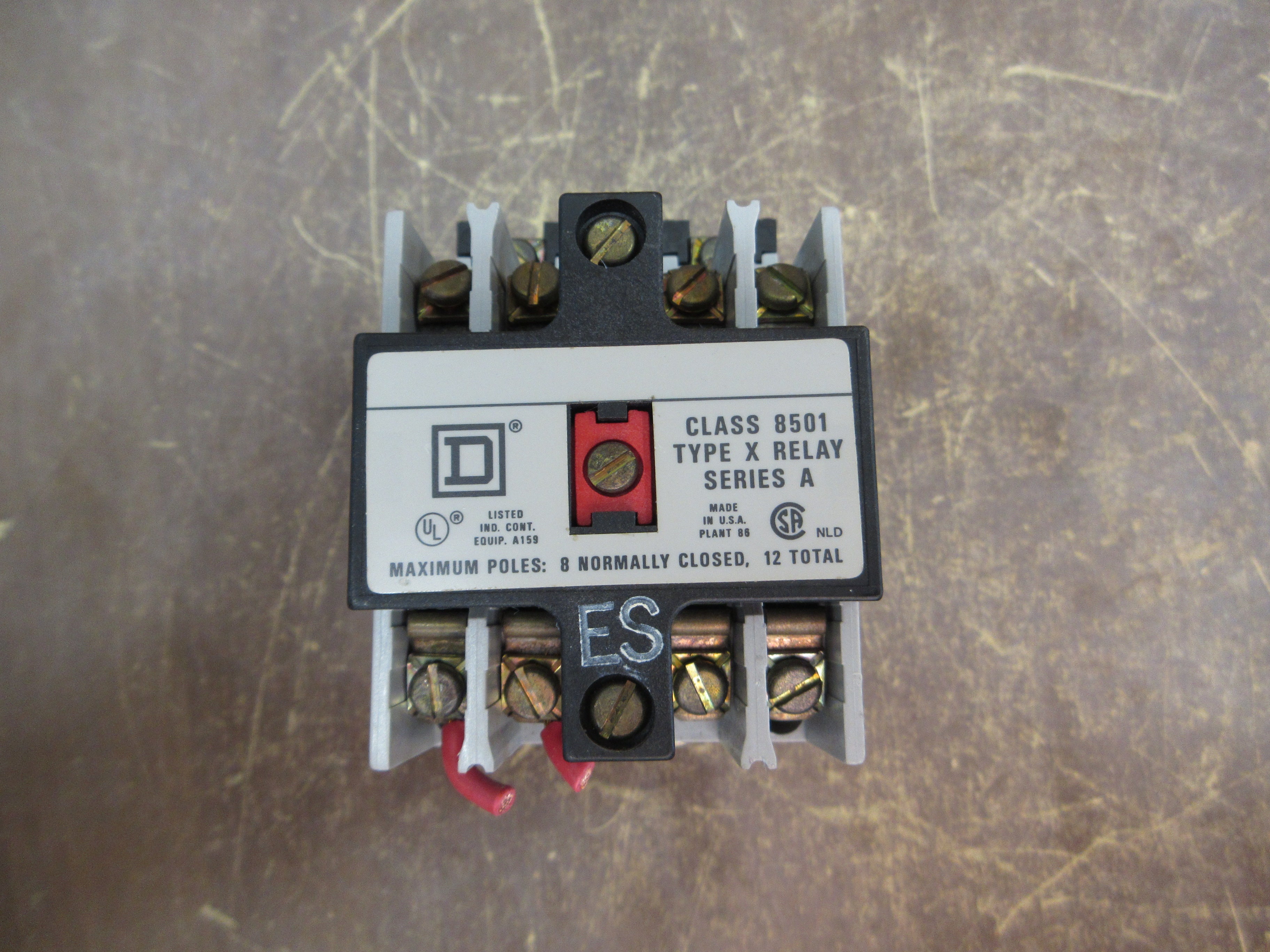 Square D Type X Relay 8501 X0 40 ES Ser. A 120V Coil 20A Used