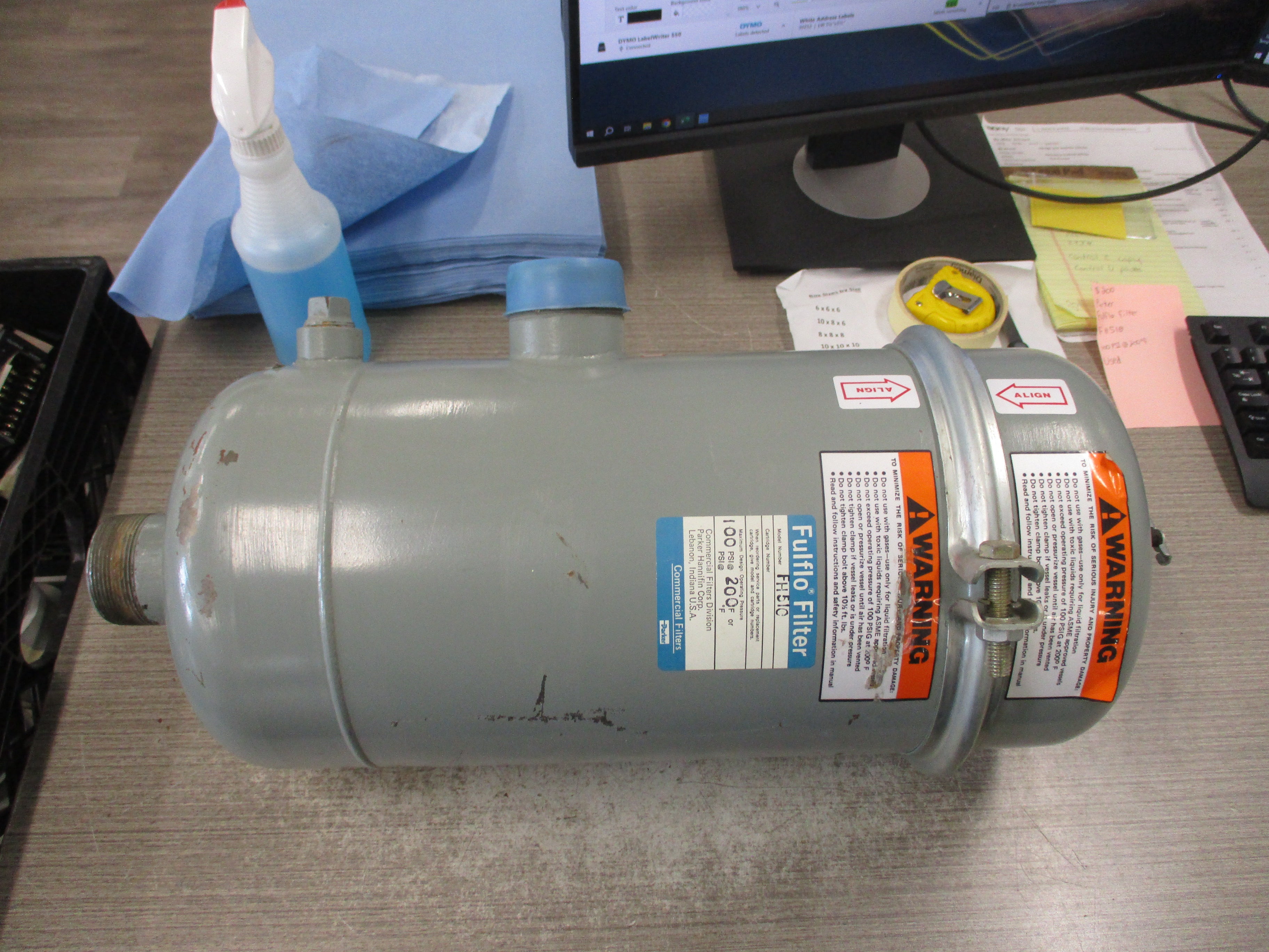 Parker FulFlo Filter FH510 100PSI @ 200°F Used