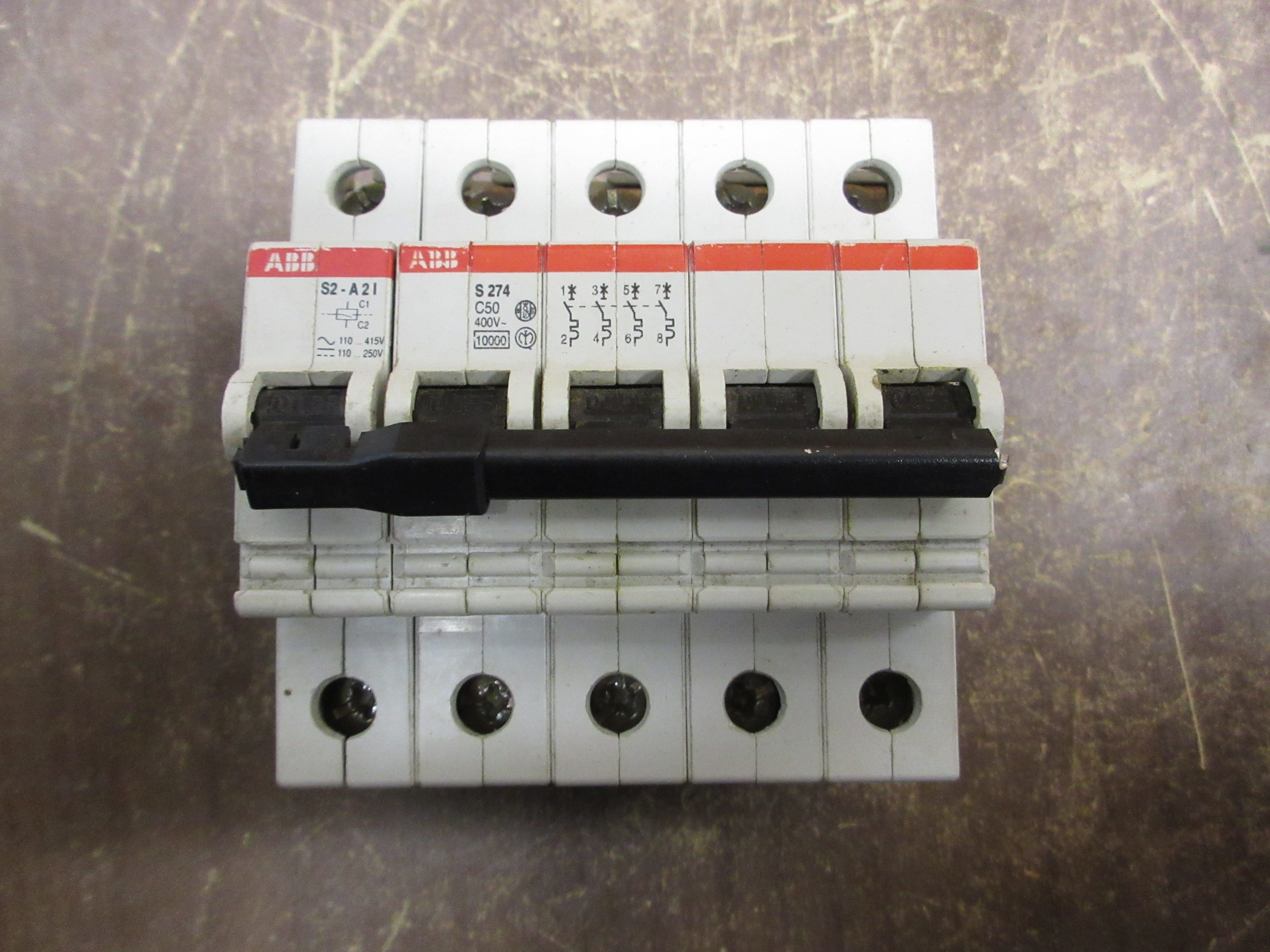 ABB Circuit Breaker S 274 C50 50A 400V 5P Used