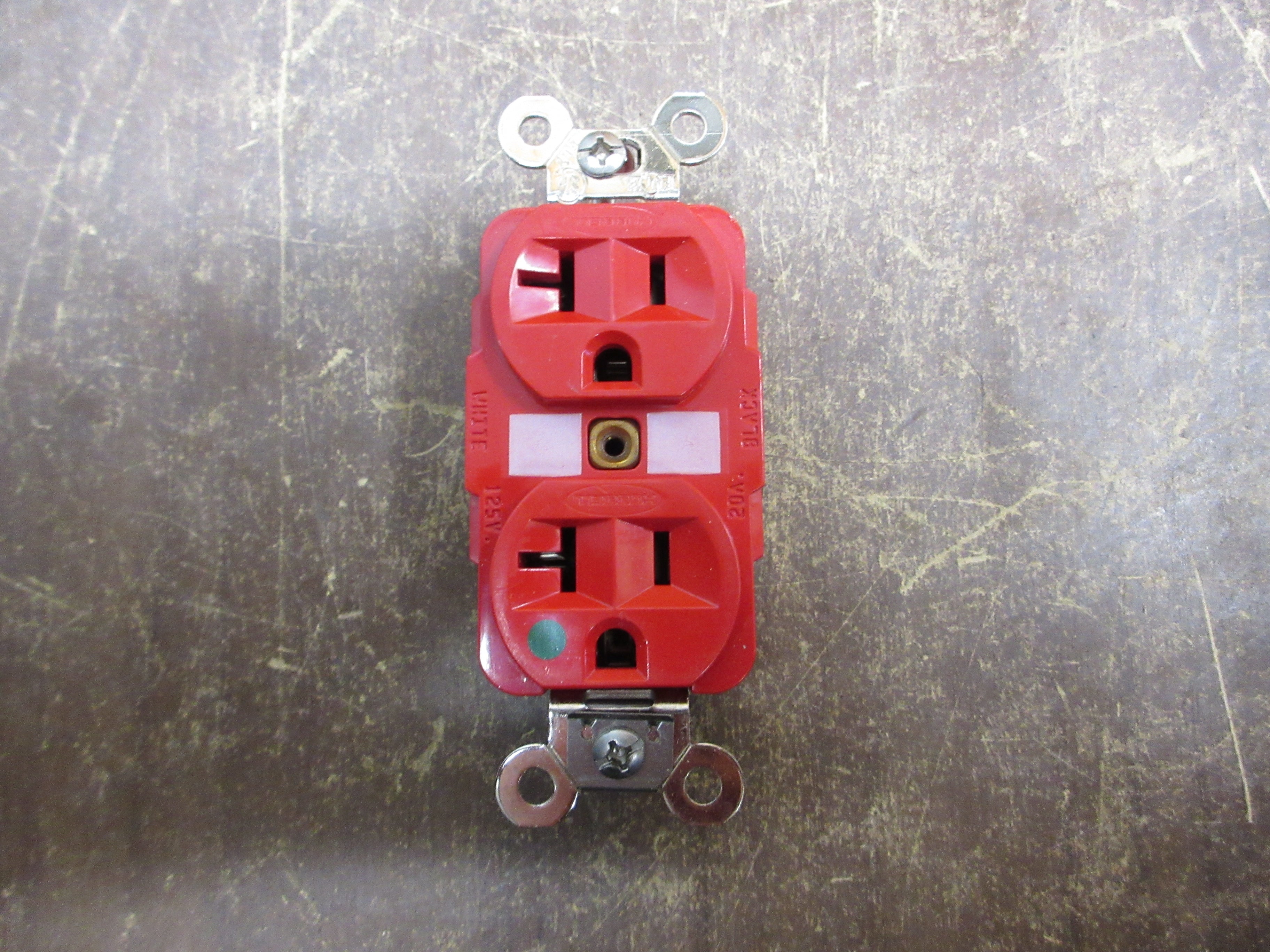 Hubbell Duplex Receptacle HBL8300R 20A 125A 2P 3W Red Hospital Spec. Grade