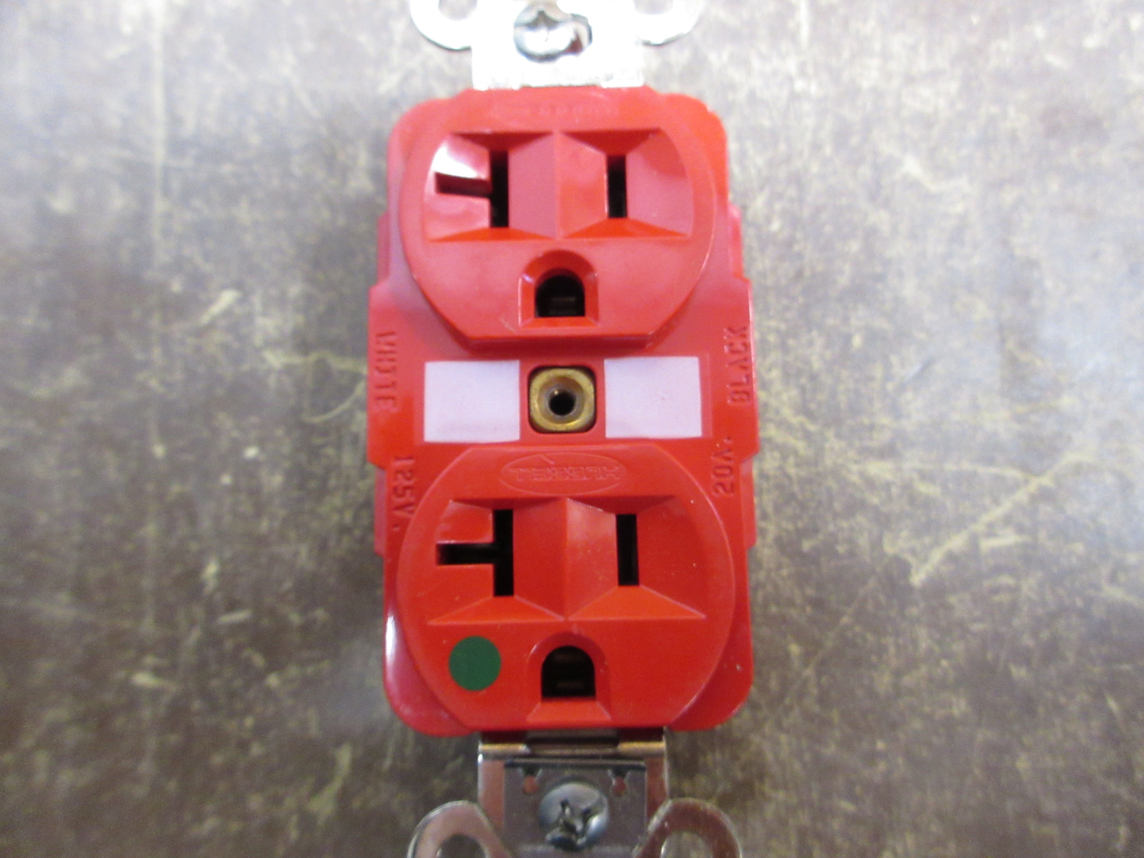 Hubbell Duplex Receptacle HBL8300R 20A 125A 2P 3W Red Hospital Spec. Grade