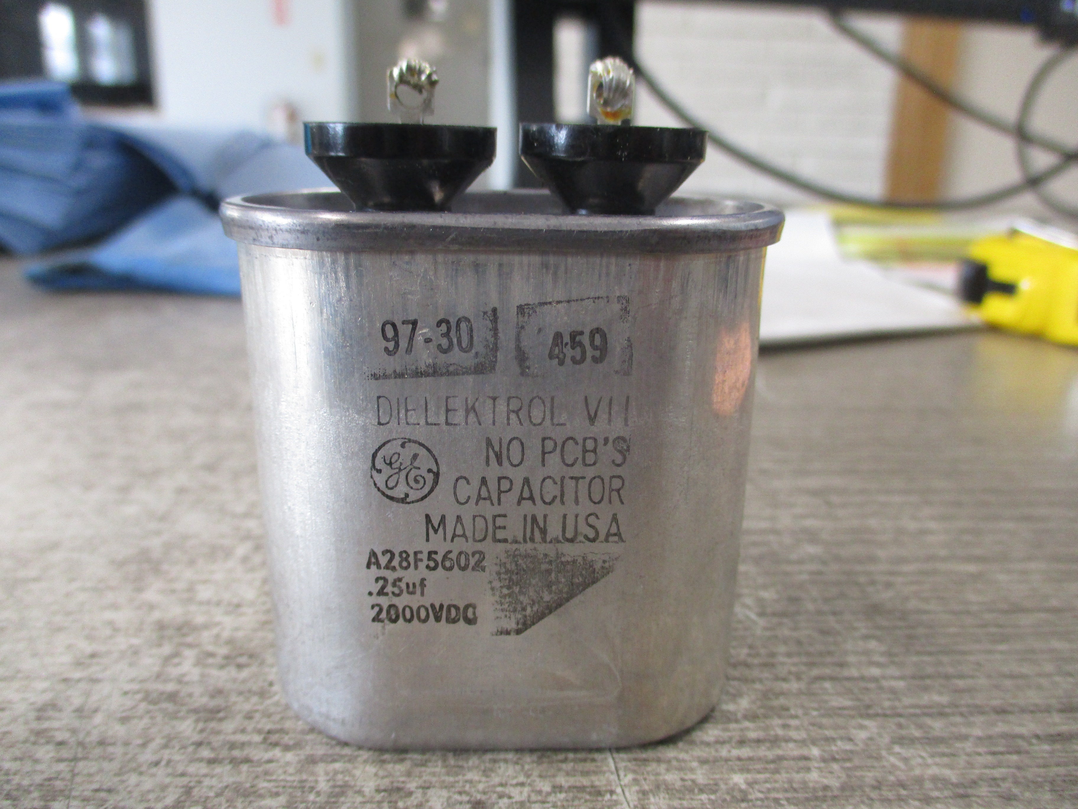 GE Capacitor A28F5602 0.25uf 2000VDC Used