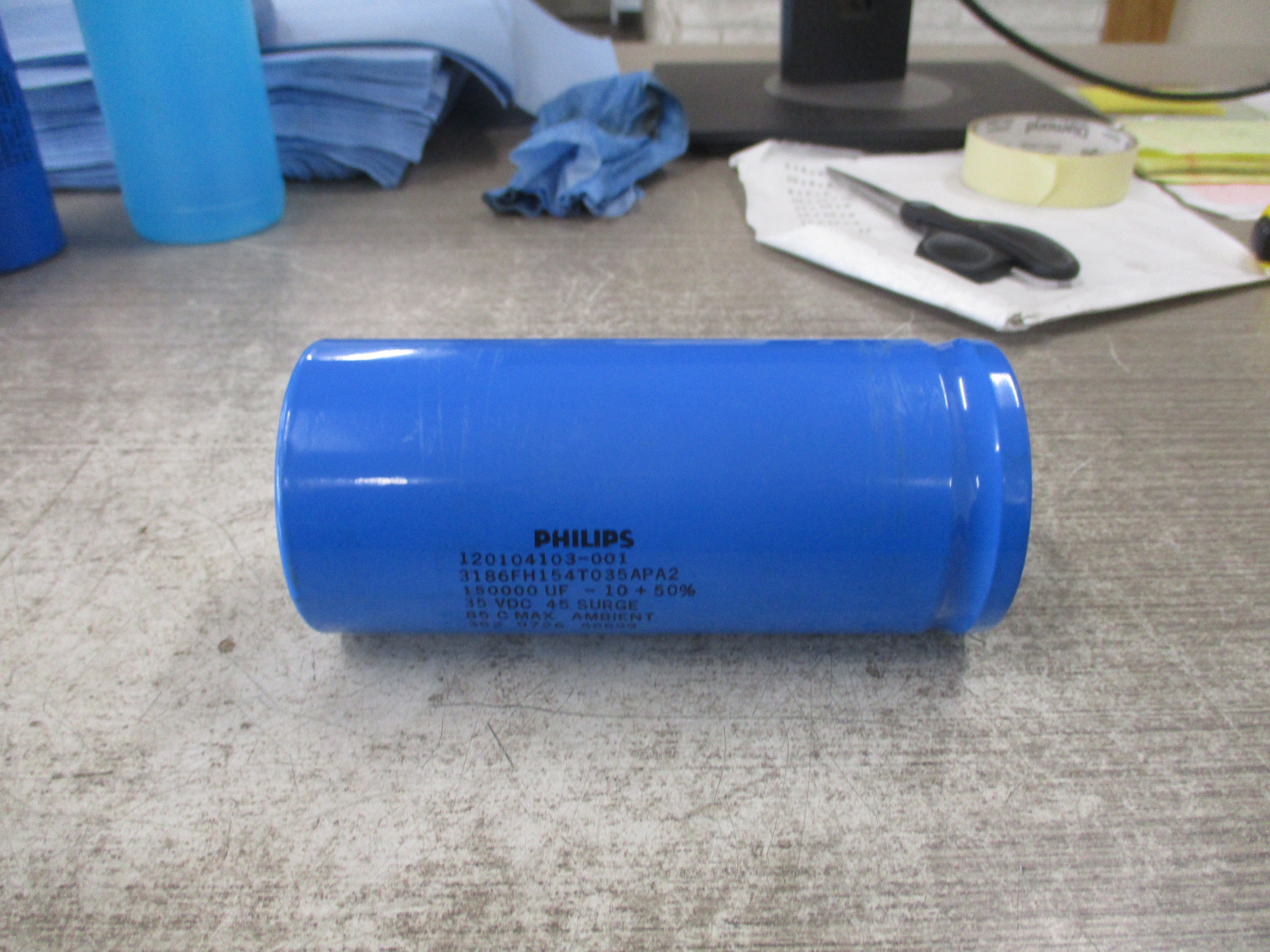 Philips Capacitor 120104103-001 150,000 UF 35 VDC Used