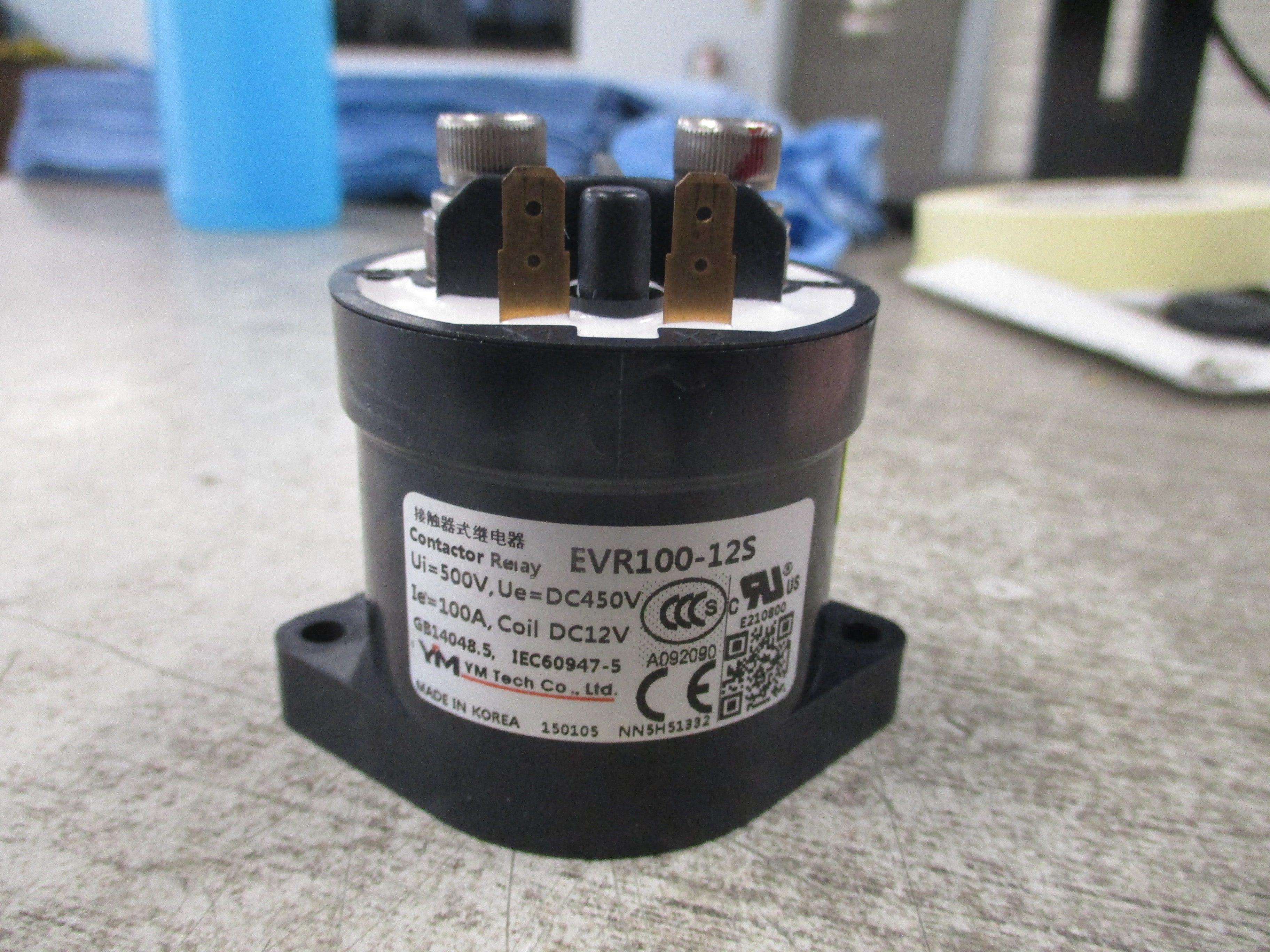 YM Tech Contactor Relay EVR100-12S 12VDC Coil Used