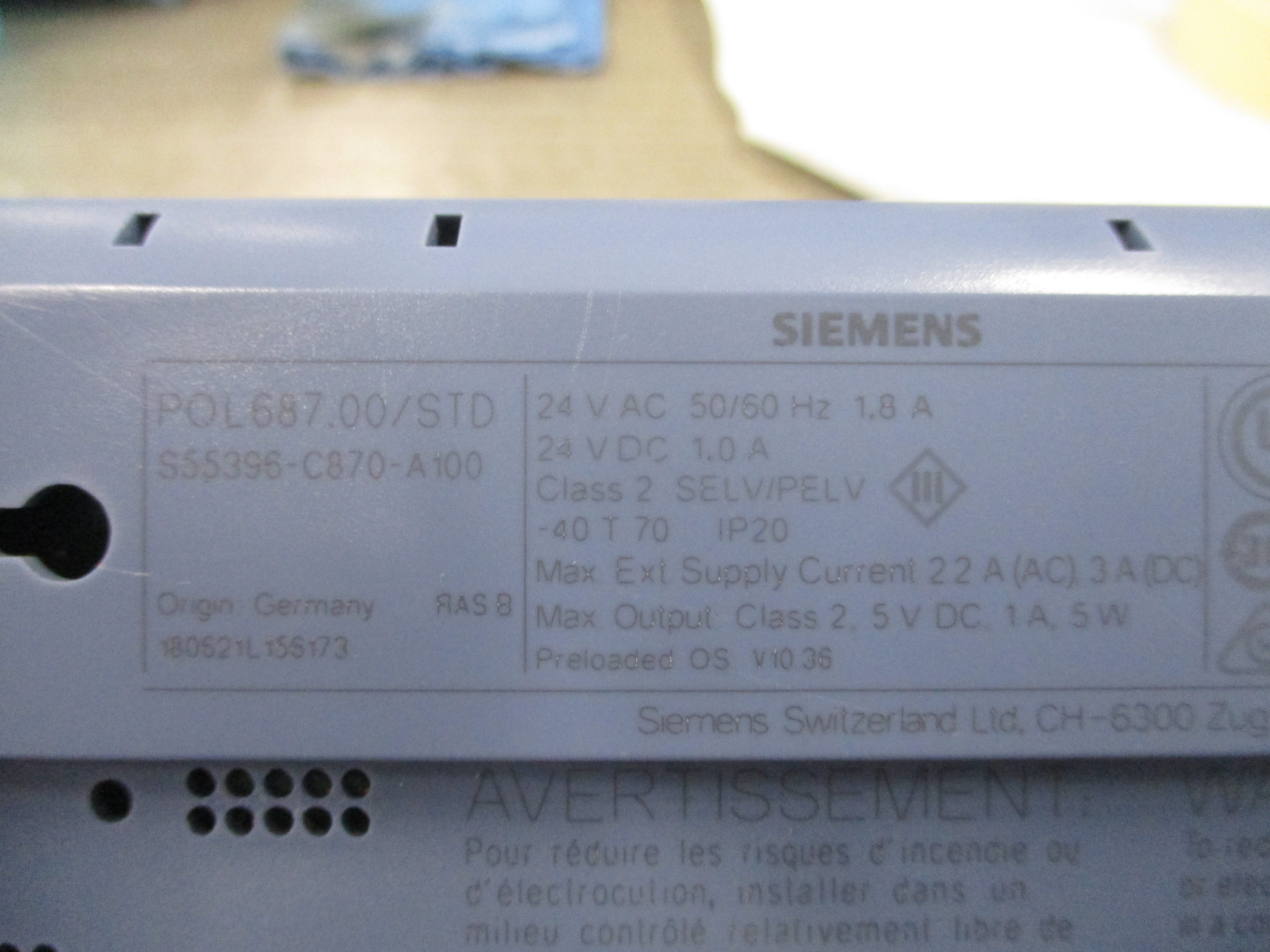 Siemens Climatix Programmable Controller POL687.00/STD S55396-C870-A100