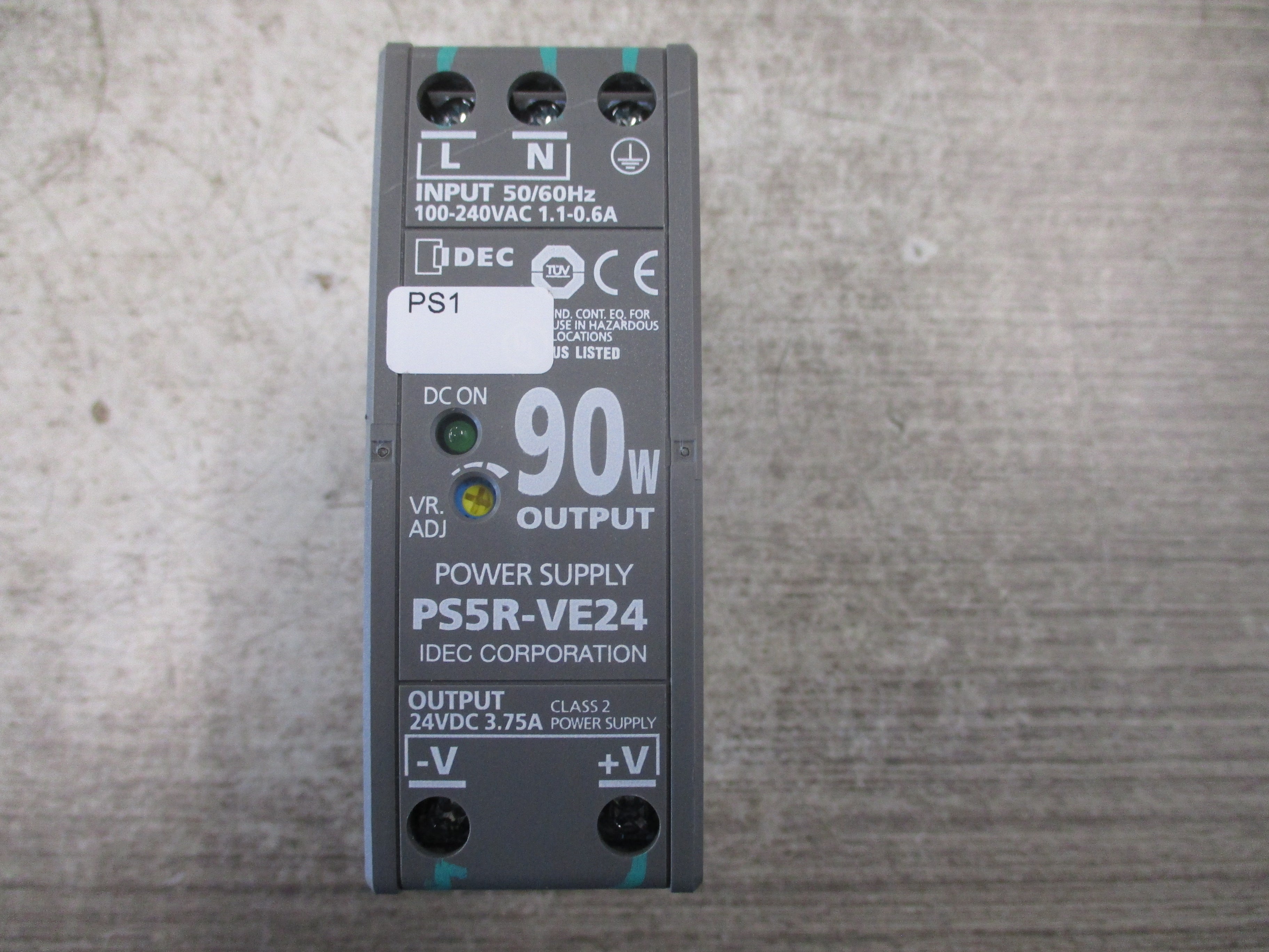 Idec Power Supply PS5R-VE24 90W Input: 50/60Hz 100-240VAC 1.1-0.6A