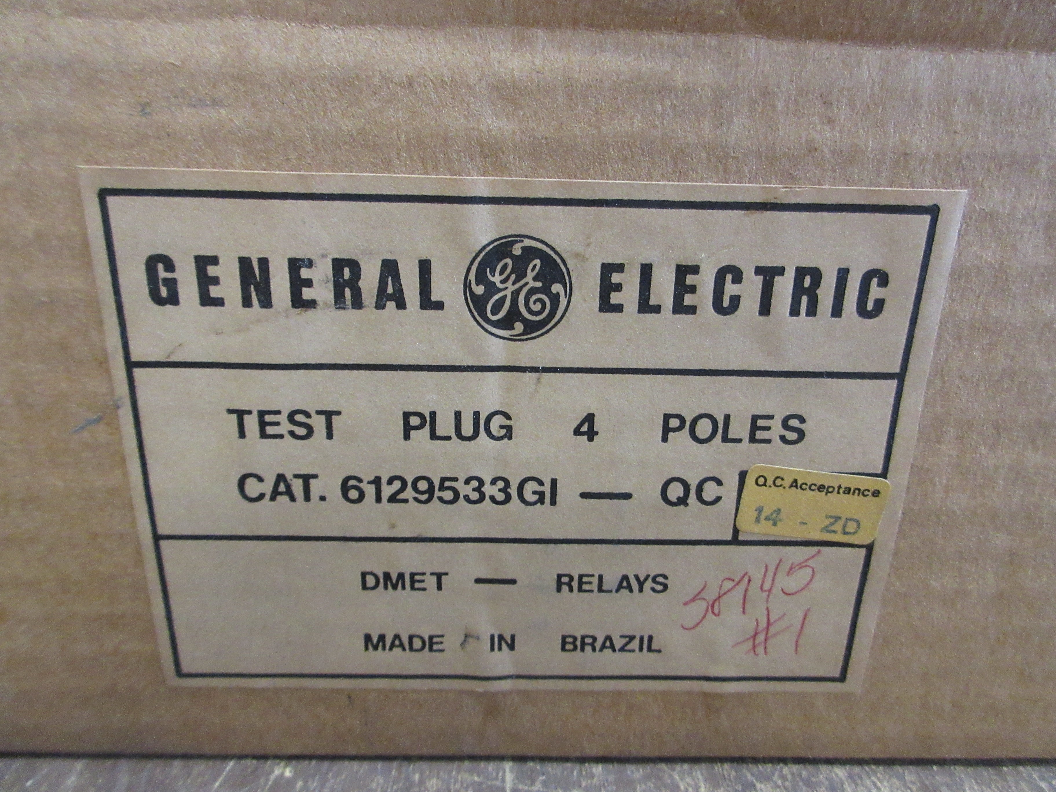 GE Test Plug 6129533GI 4P New Surplus