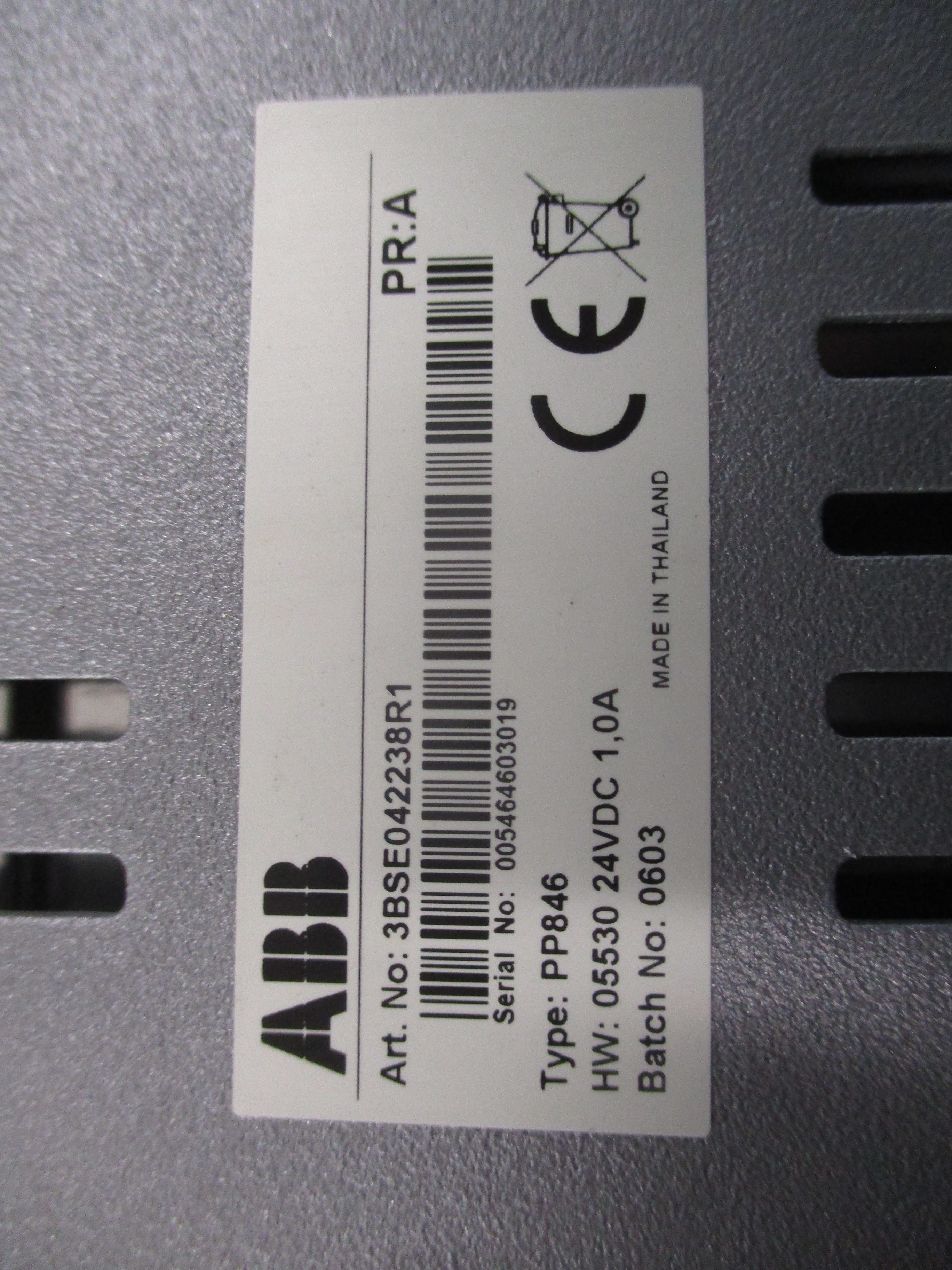 ABB PP846 Process Panel 3BSE042238R1 PR: A Used