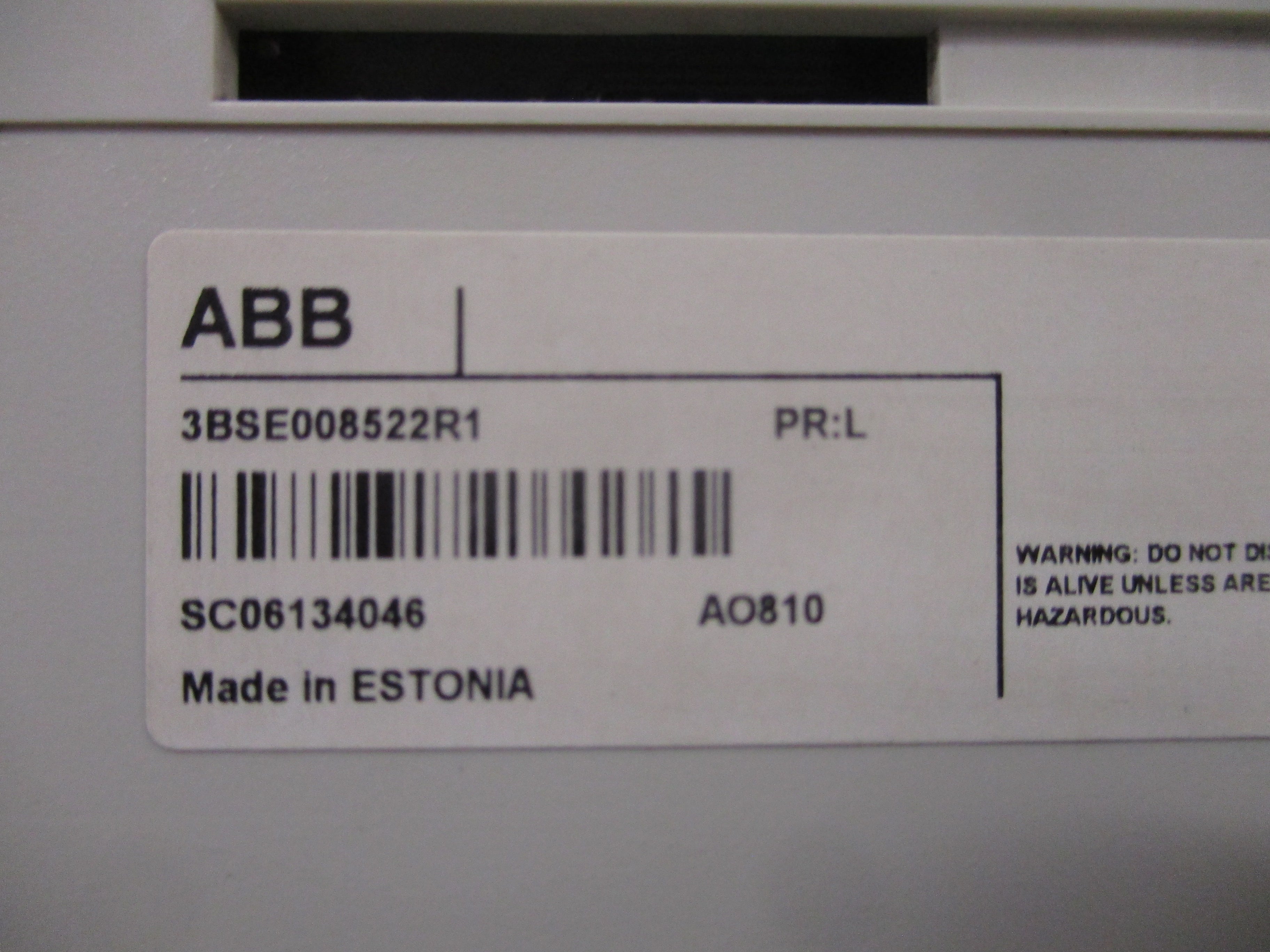 ABB AO810 Analog Output Module 3BSE008522R1 PR: L 0-20mA Used