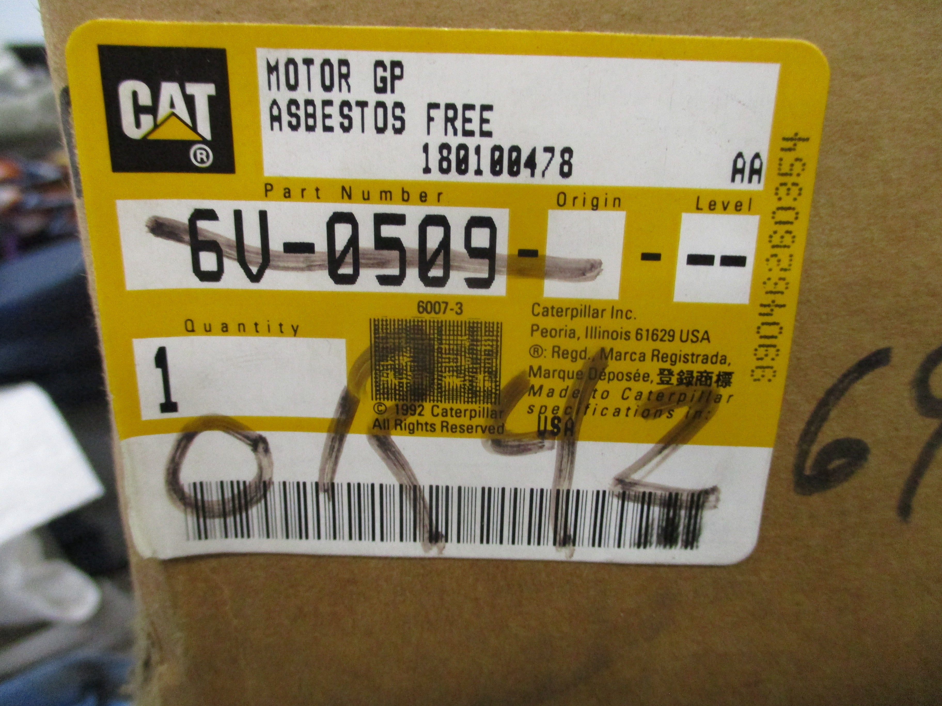 CAT Motor GP 6V0509 CW New Surplus