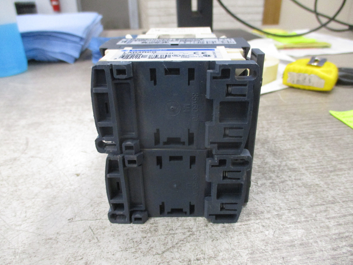 Telemecanique Revering Contactor LC1D32 120V Coil 50A 600V (2) Aux Contact Block