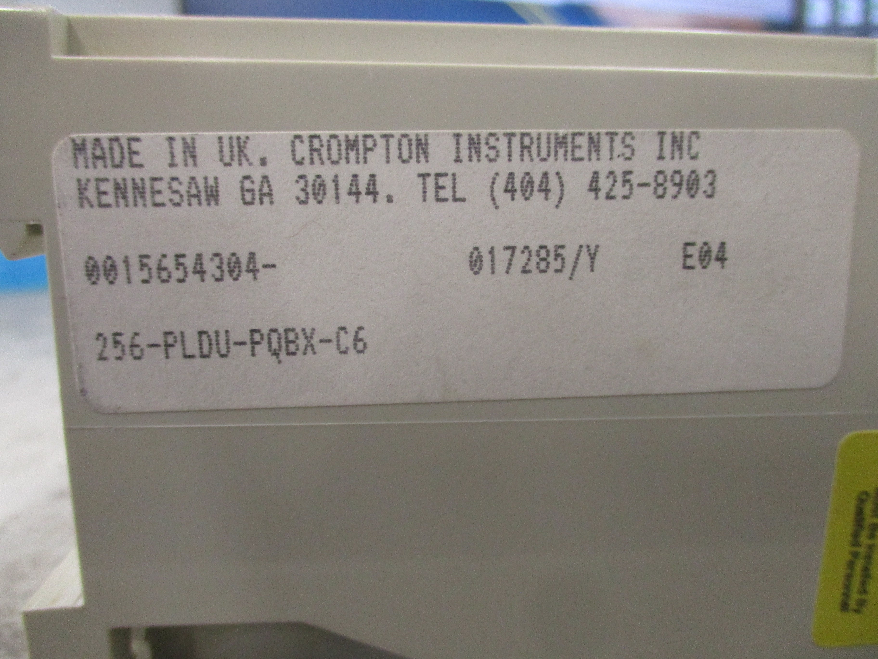Crompton Protector Relay 256-PLDU-PQBX-C6 120V 60Hz Used