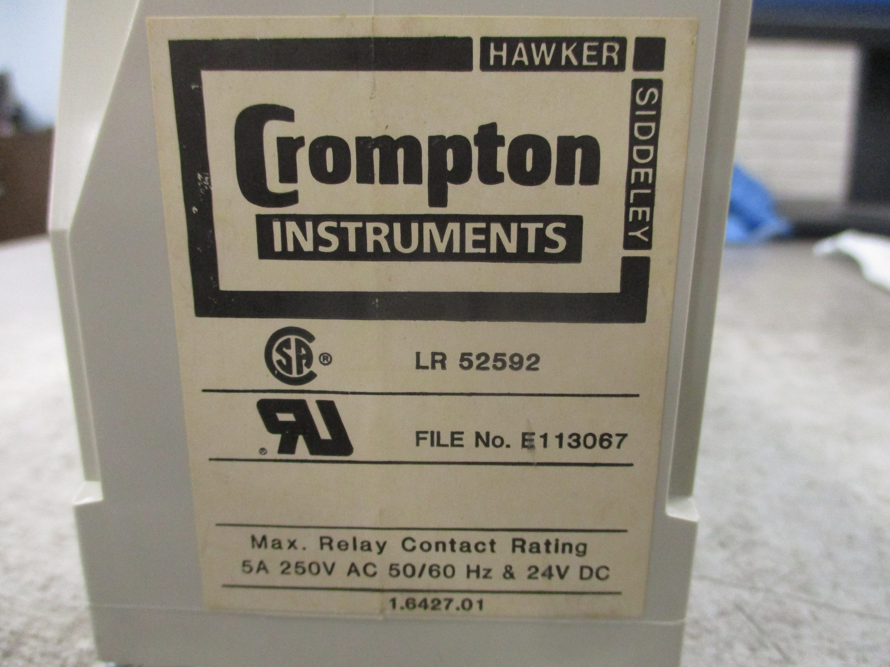 Crompton Protector Relay 256-PLDU-PQBX-C6 120V 60Hz Used