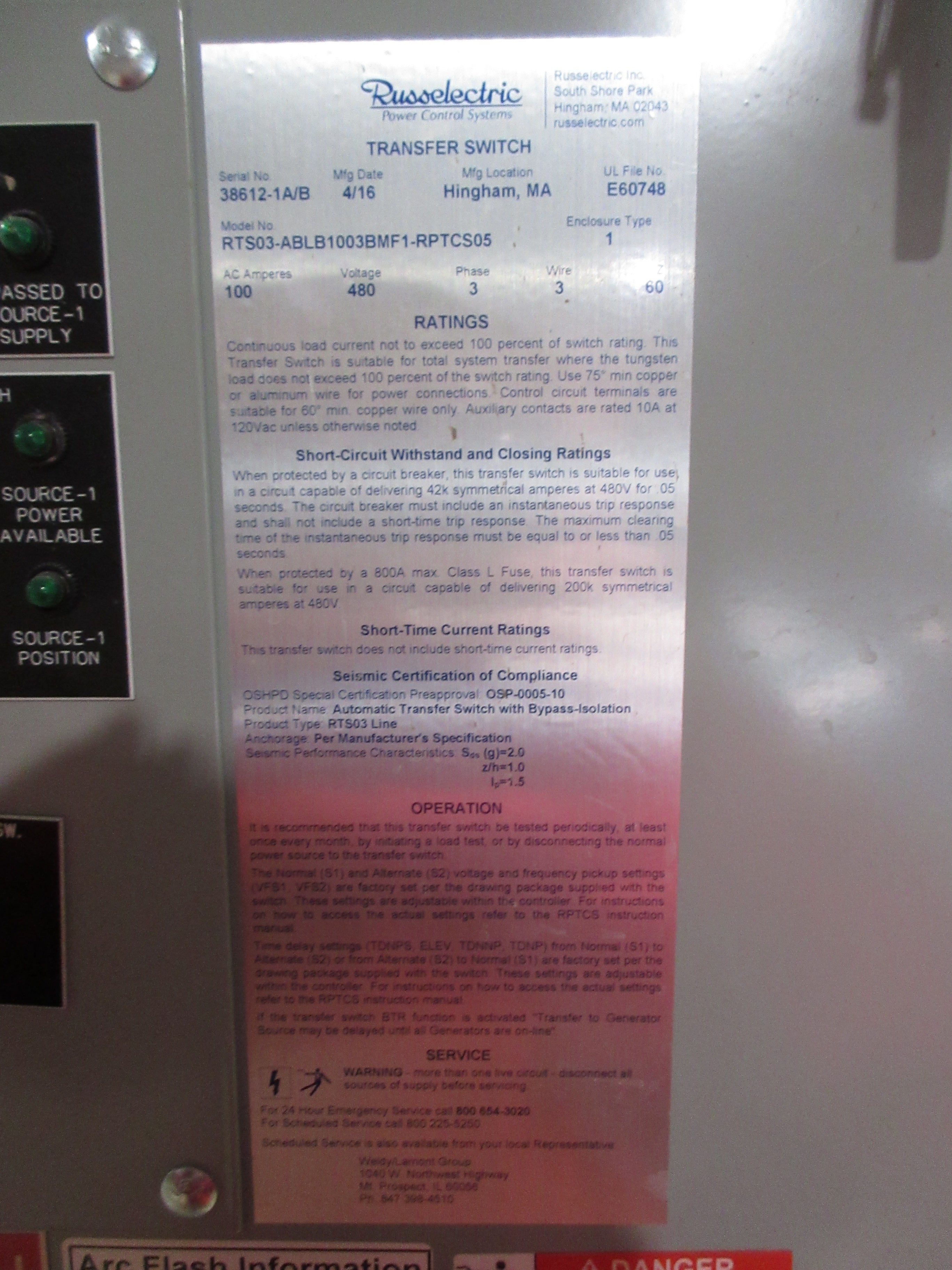 Aerovox Capacitor H26S6630A0BB01A 30uF 660V 50/60Hz Used